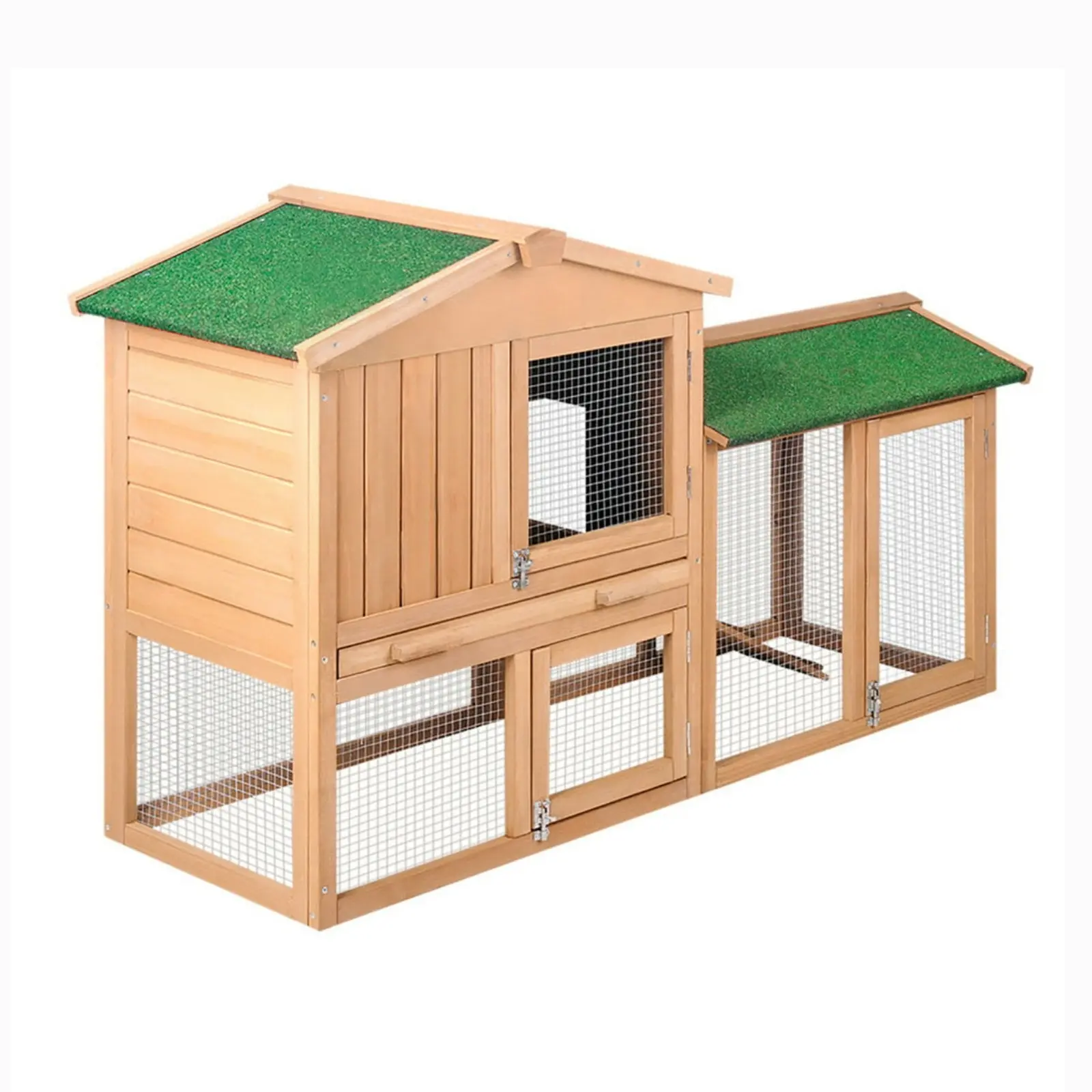 Chicken Coop Rabbit Hutch Large Wooden House Run Outdoor Farm Pet Cage