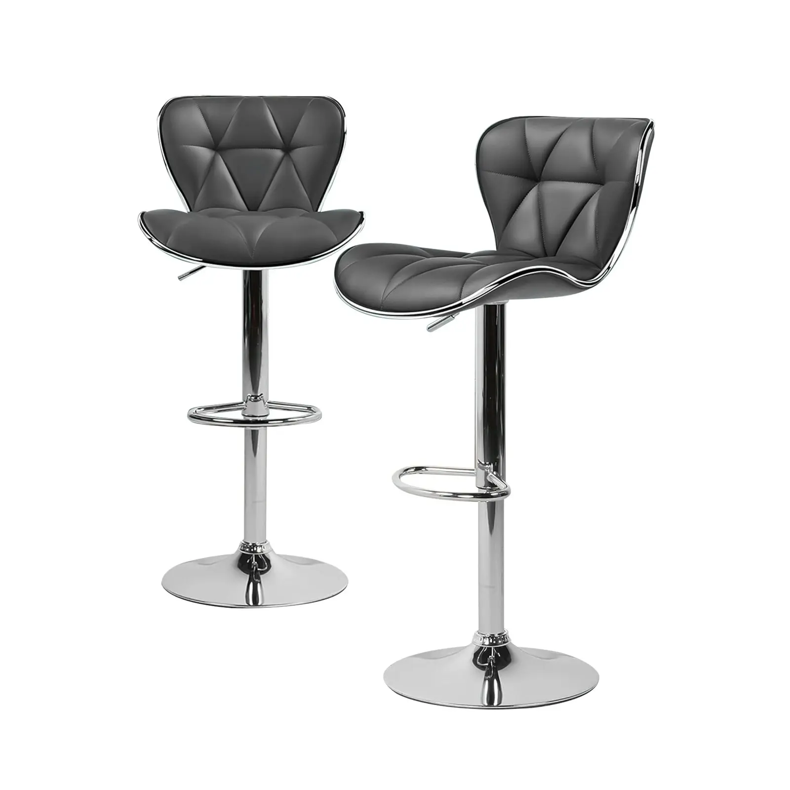 PU PVC Leather Bar Stools Kitchen Salon Chair Swivel Hydraulic Bar Stool - 2 Models