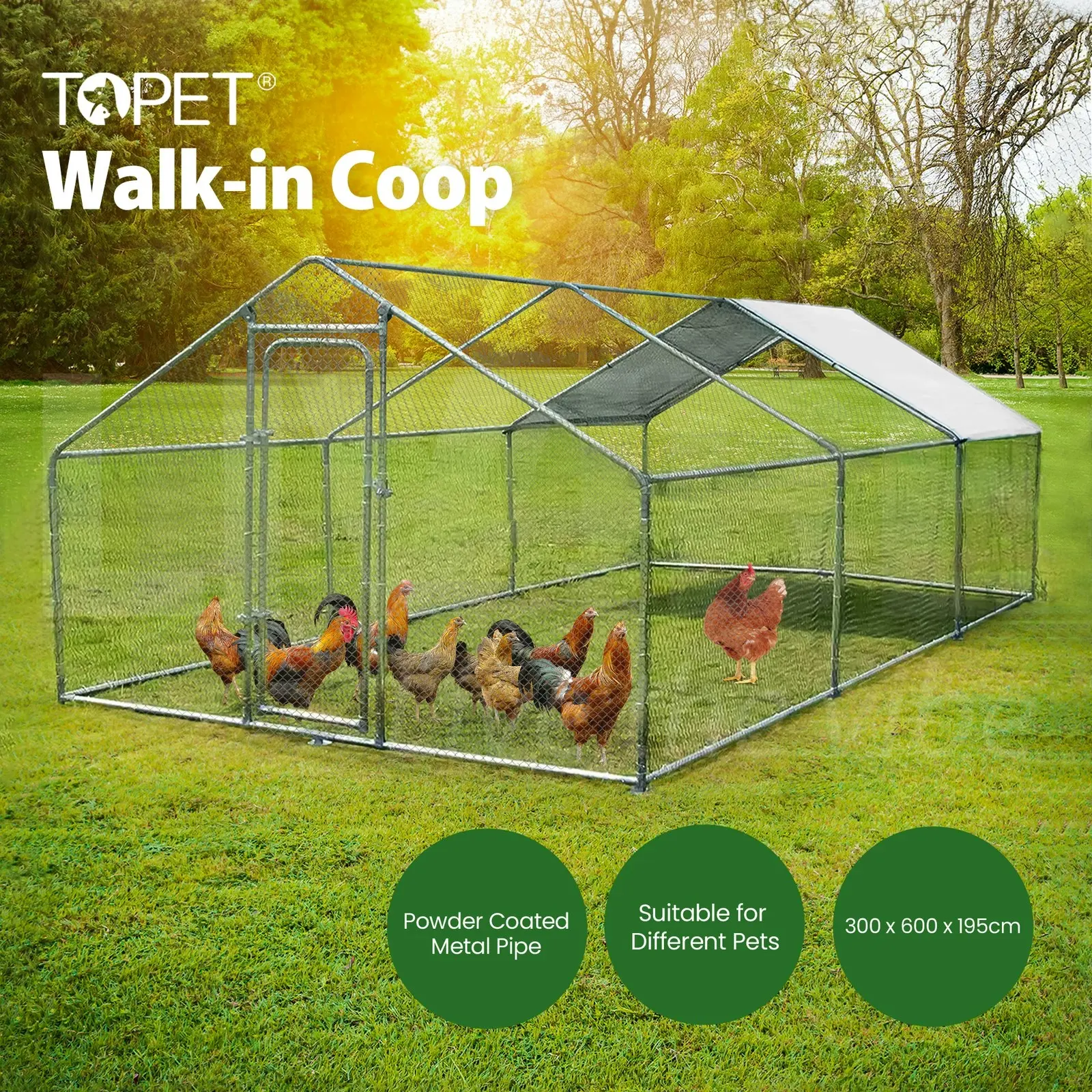 Large Walk-in Pet Chicken Run Coop Cage Rabbit Hutch Ferret House Guinea Pig Enclosure