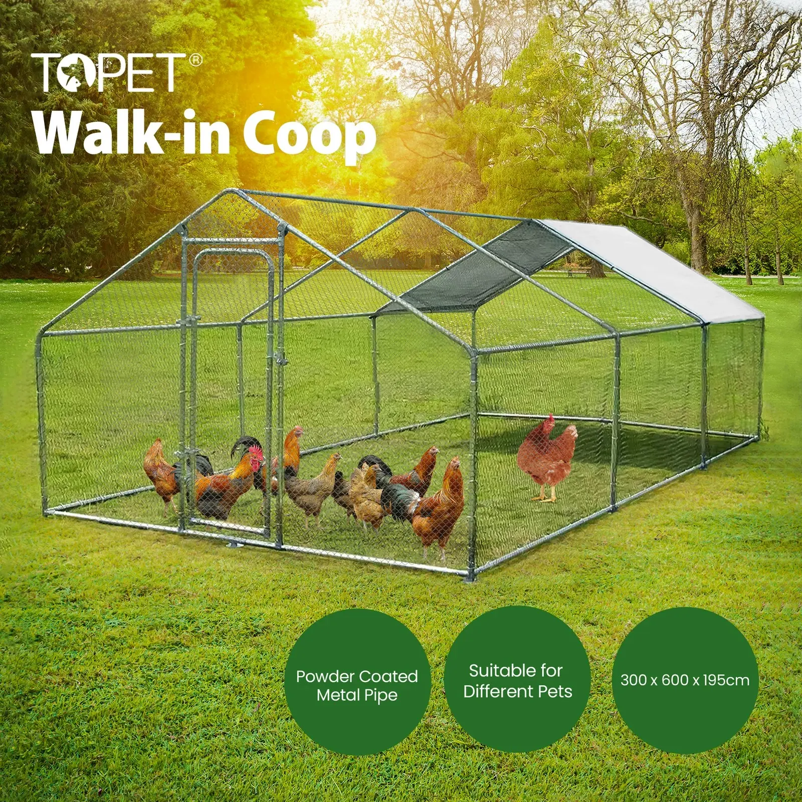 Large Walk-in Pet Chicken Run Coop Cage Rabbit Hutch Ferret House Guinea Pig Enclosure