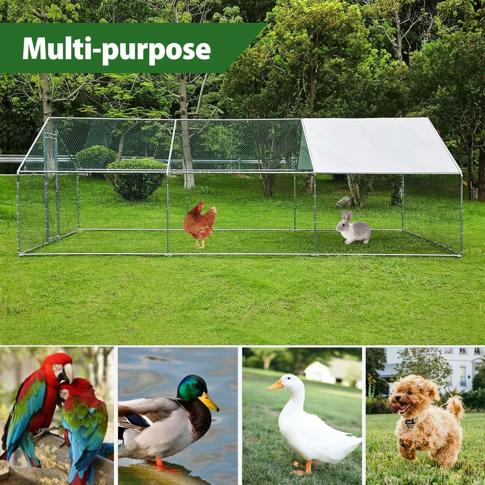 Large Walk-in Pet Chicken Run Coop Cage Rabbit Hutch Ferret House Guinea Pig Enclosure