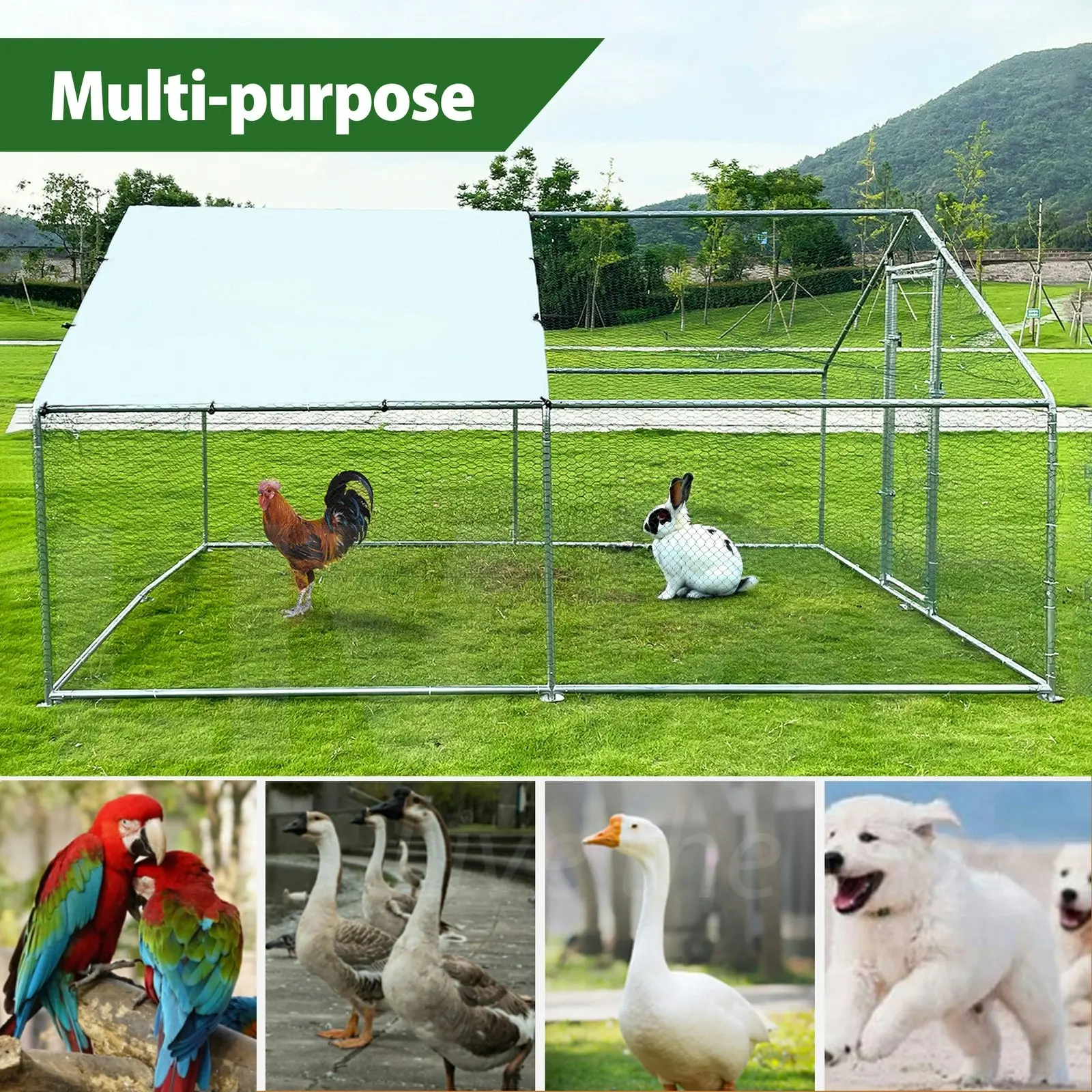 Large Walk-in Pet Chicken Run Coop Cage Rabbit Hutch Ferret House Guinea Pig Enclosure