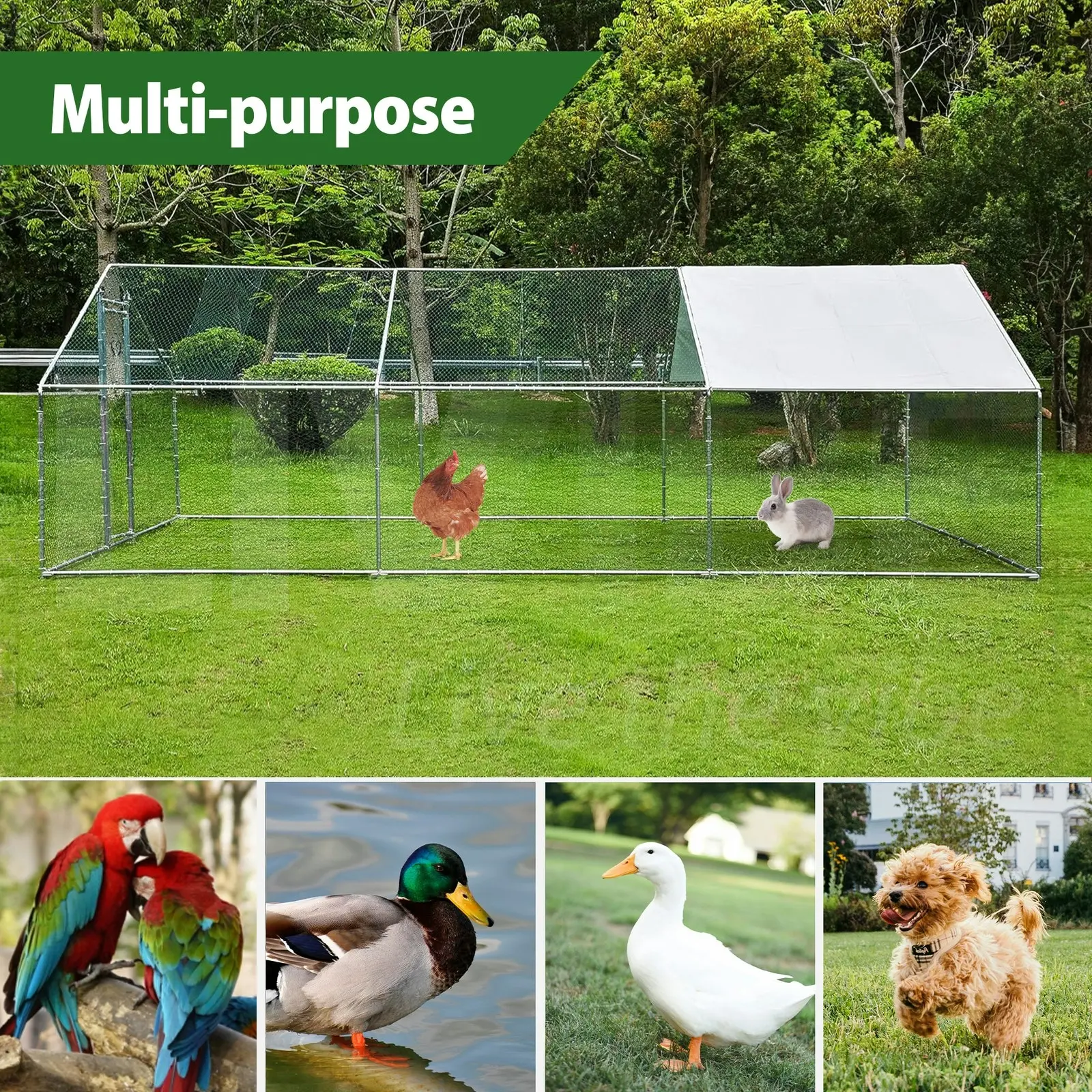 Large Walk-in Pet Chicken Run Coop Cage Rabbit Hutch Ferret House Guinea Pig Enclosure