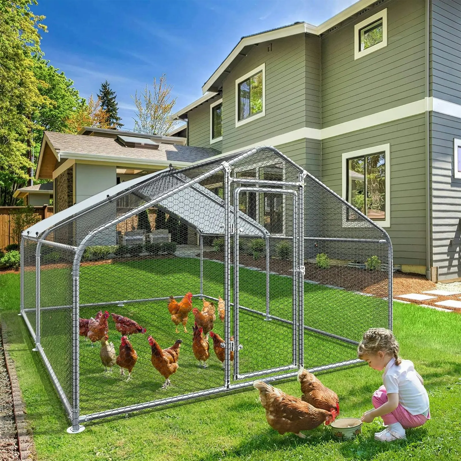 Large Walk-in Pet Chicken Run Coop Cage Rabbit Hutch Ferret House Guinea Pig Enclosure