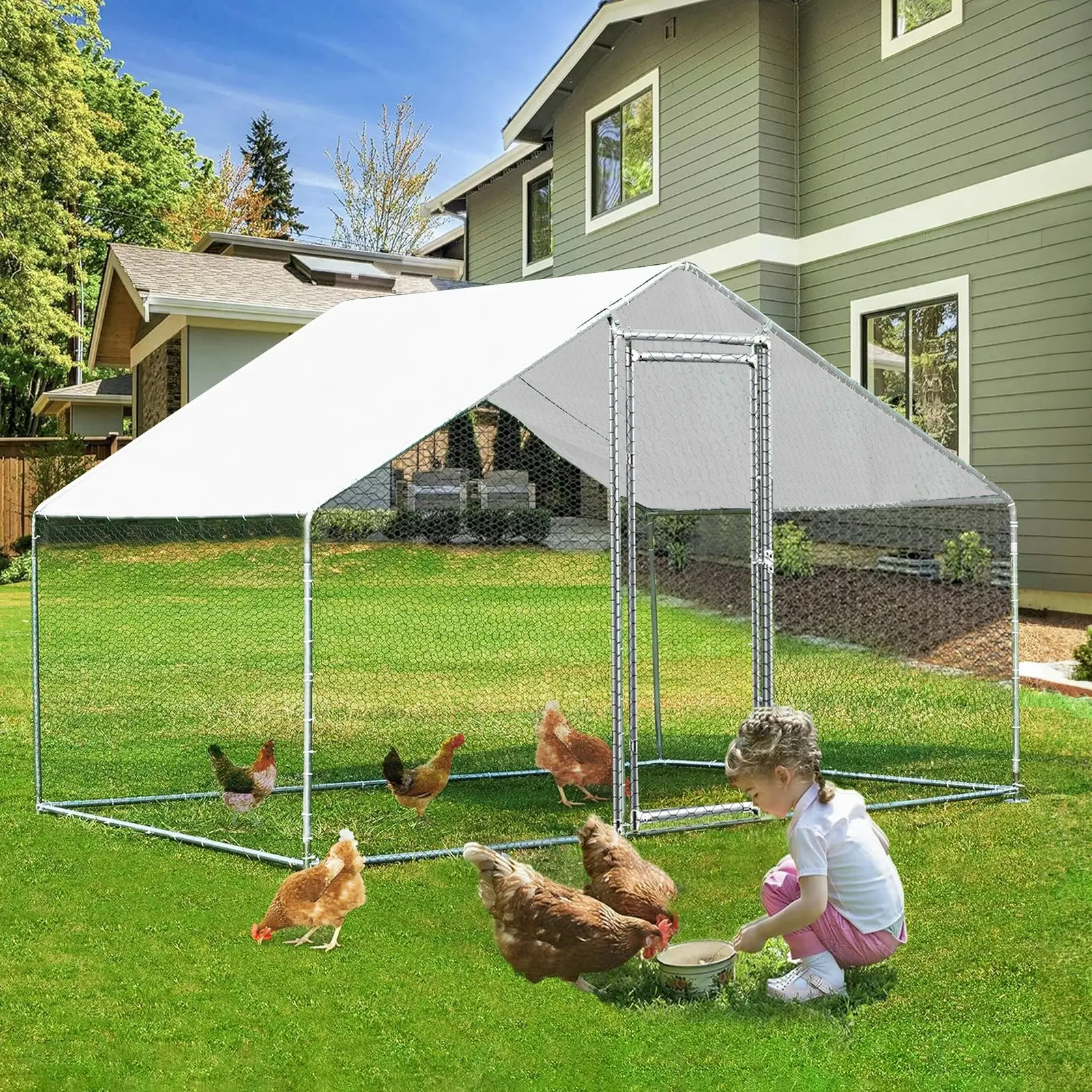 Large Walk-in Pet Chicken Run Coop Cage Rabbit Hutch Ferret House Guinea Pig Enclosure