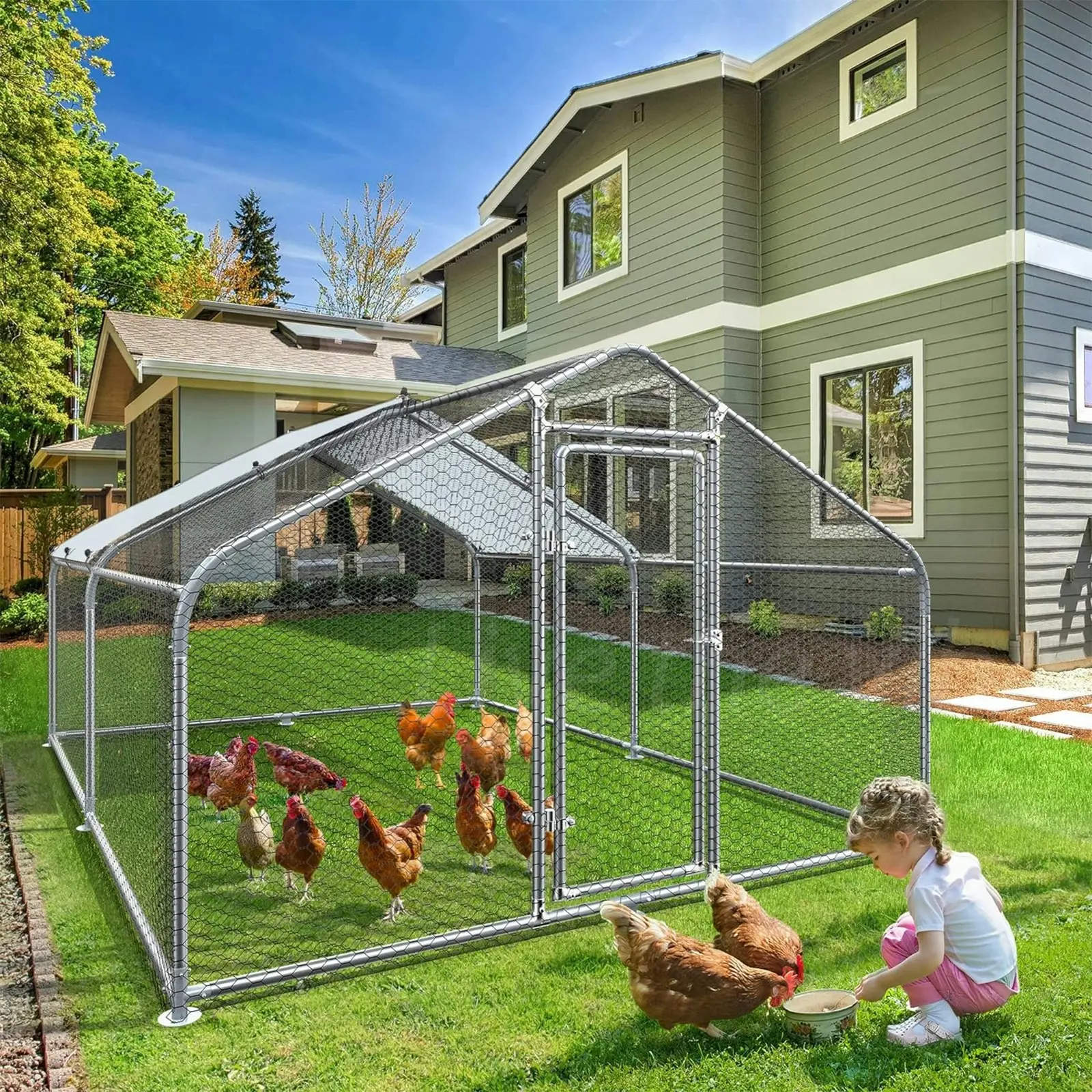 Large Walk-in Pet Chicken Run Coop Cage Rabbit Hutch Ferret House Guinea Pig Enclosure