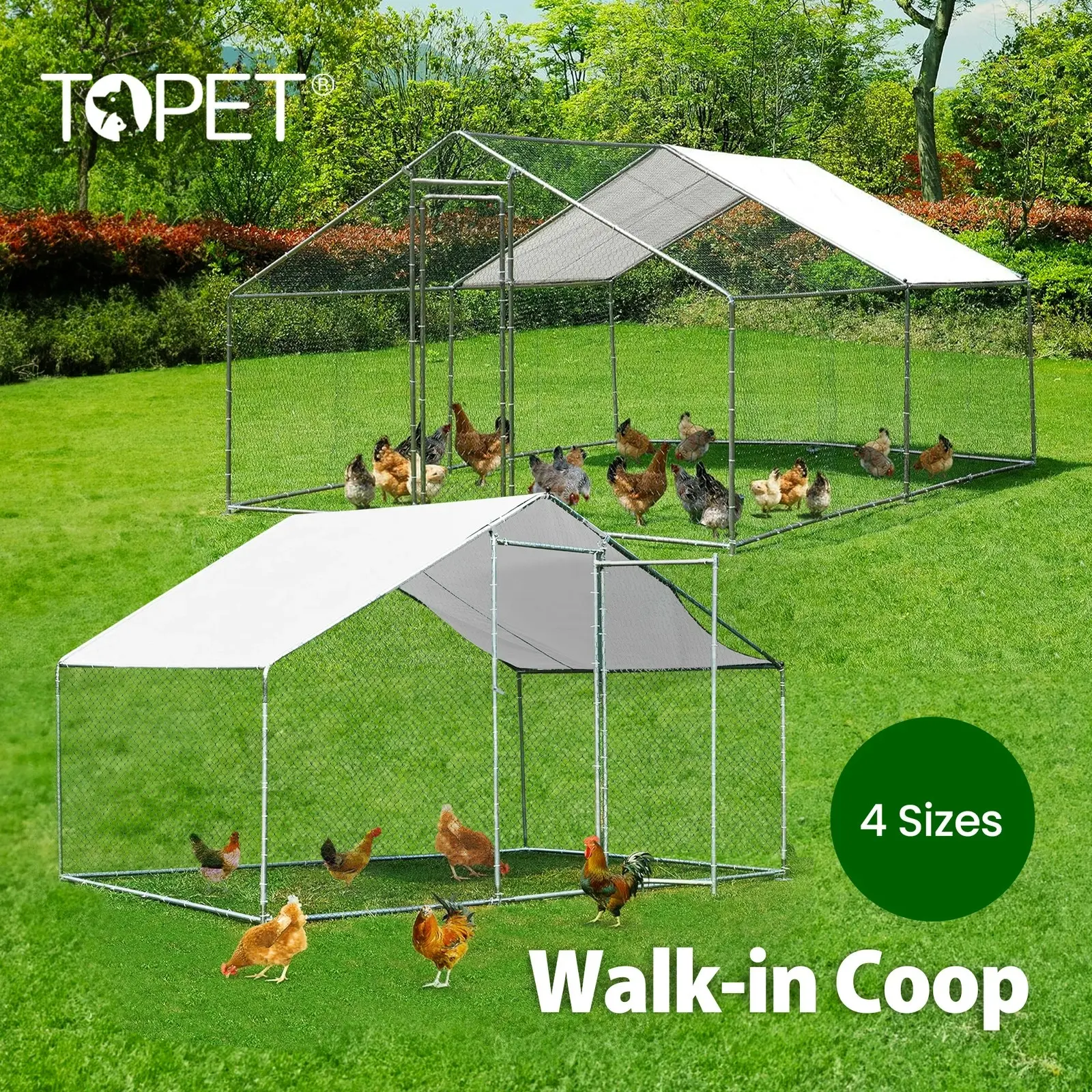 Large Walk-in Pet Chicken Run Coop Cage Rabbit Hutch Ferret House Guinea Pig Enclosure