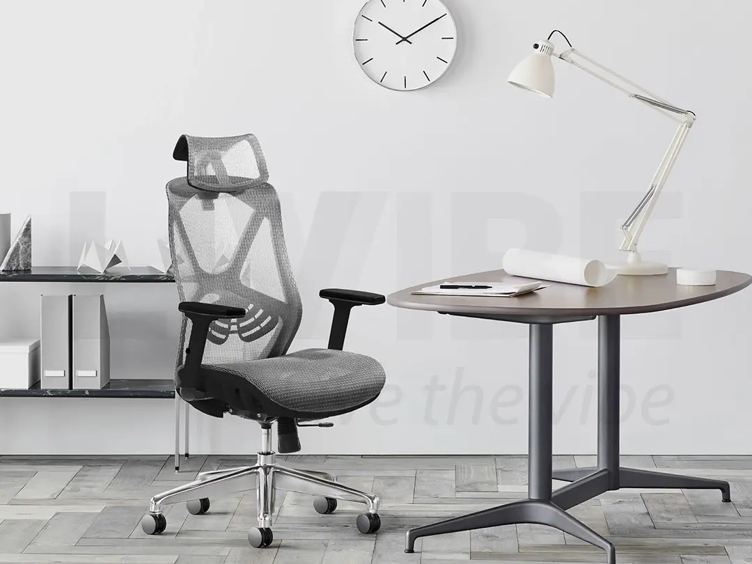 MIUZ Ergonomic Mesh Office Chair Gaming Executive Fabric Seat Headrest White