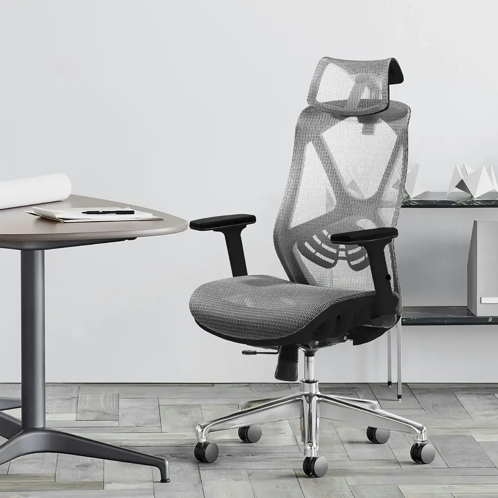 MIUZ Ergonomic Mesh Office Chair Gaming Executive Fabric Seat Headrest White