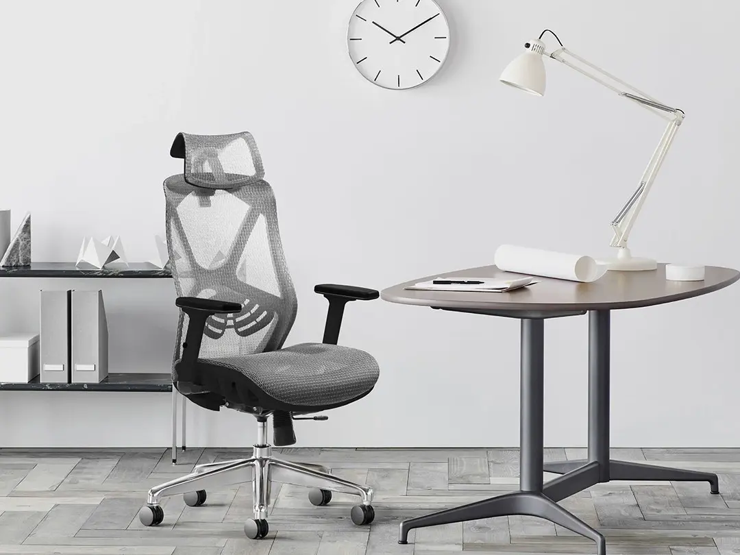 MIUZ Ergonomic Mesh Office Chair Gaming Executive Fabric Seat Headrest White