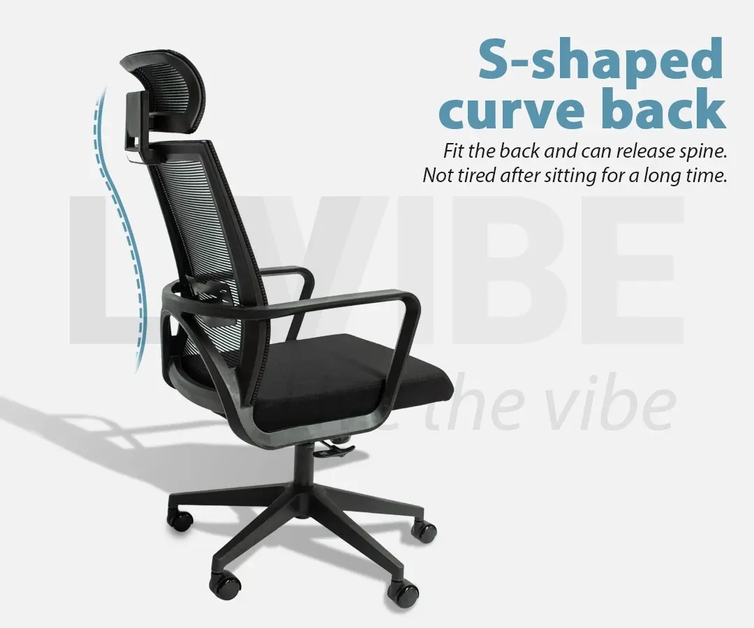 MIUZ Ergonomic Mesh Office Chair Gaming Executive Fabric Seat Headrest White