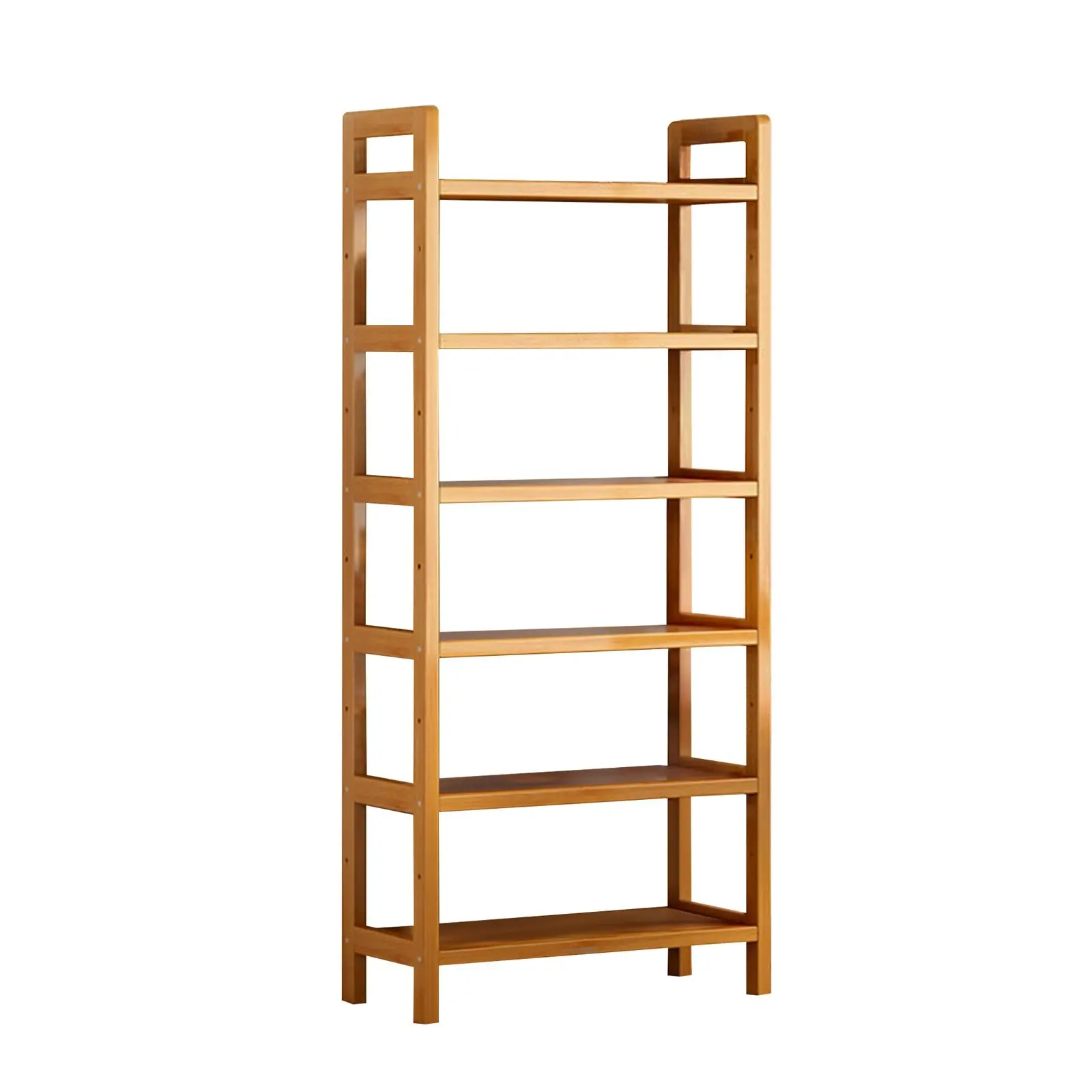 6 Tier Bamboo Wood Display Shelf Bookshelf Storage Rack Stand