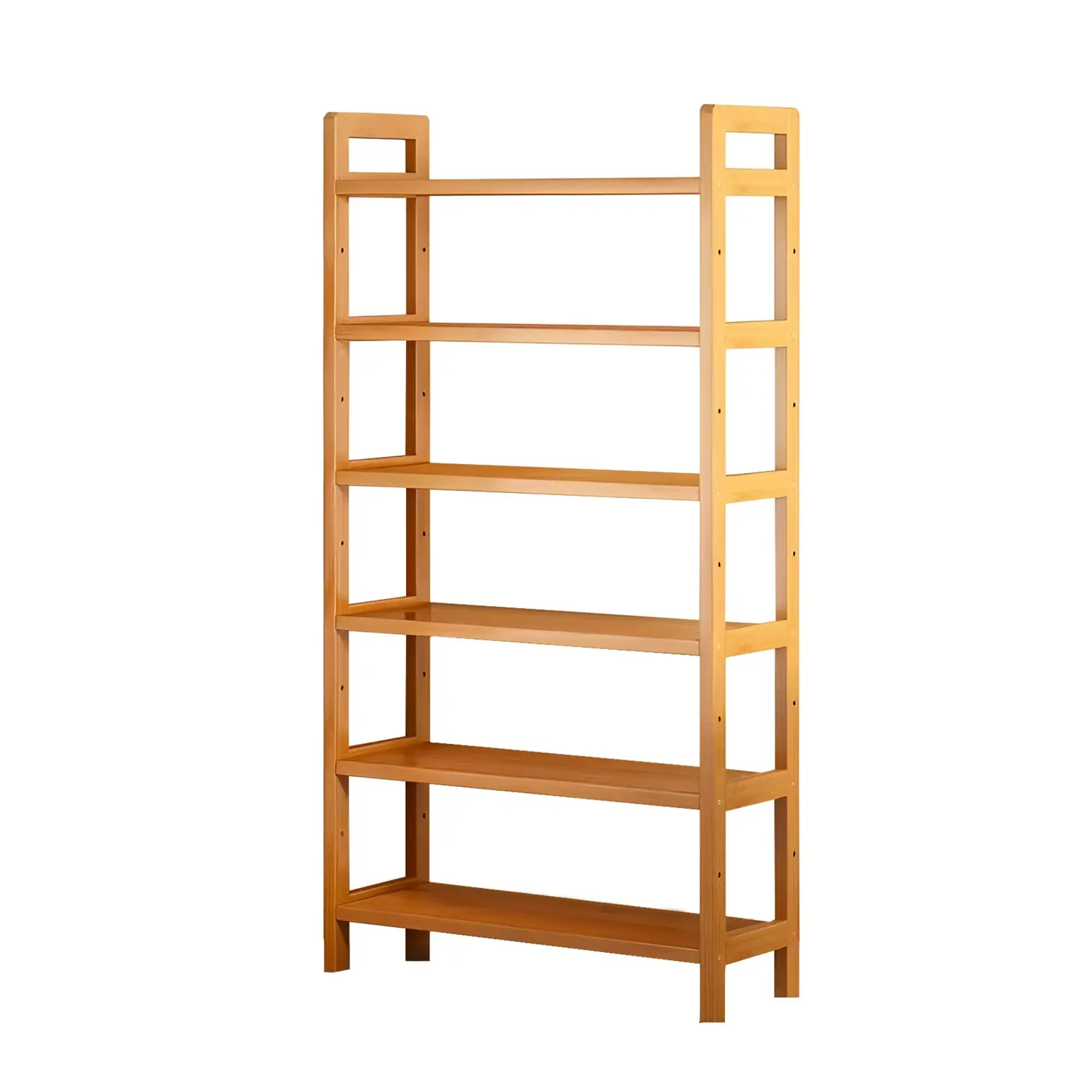 6 Tier Bamboo Wood Display Shelf Bookshelf Storage Rack Stand