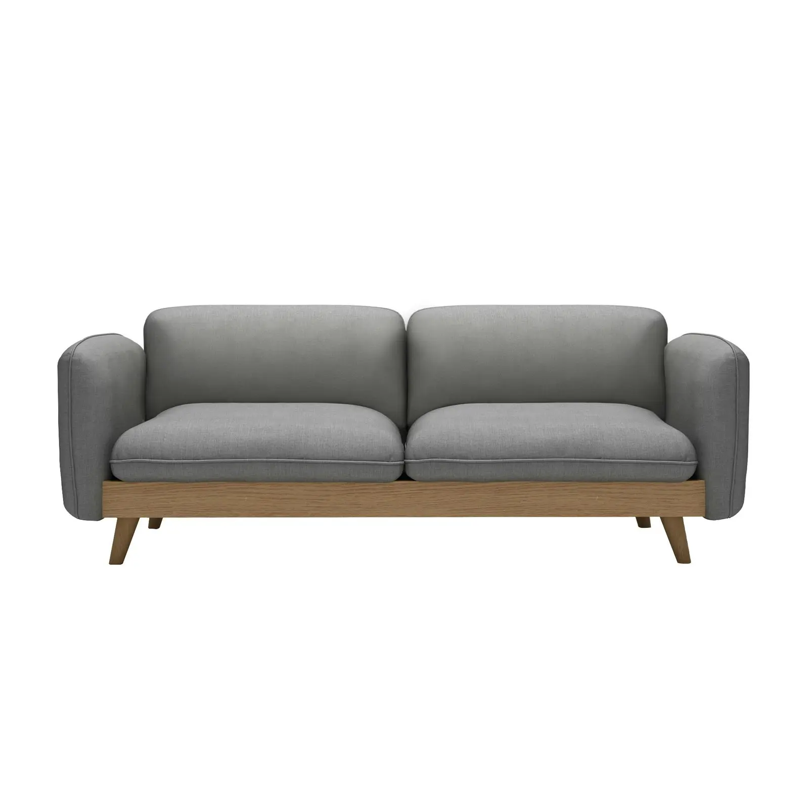 Sofa Large Double 2-3 Seater Couch - Grey Fabric 2 Sizes