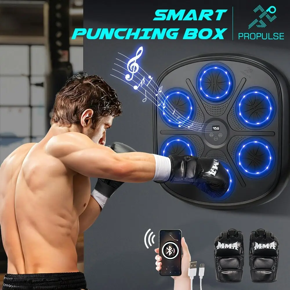 Propulse Smart Punching Boxing Electronic Music Machine 9 Speeds with Box Gloves