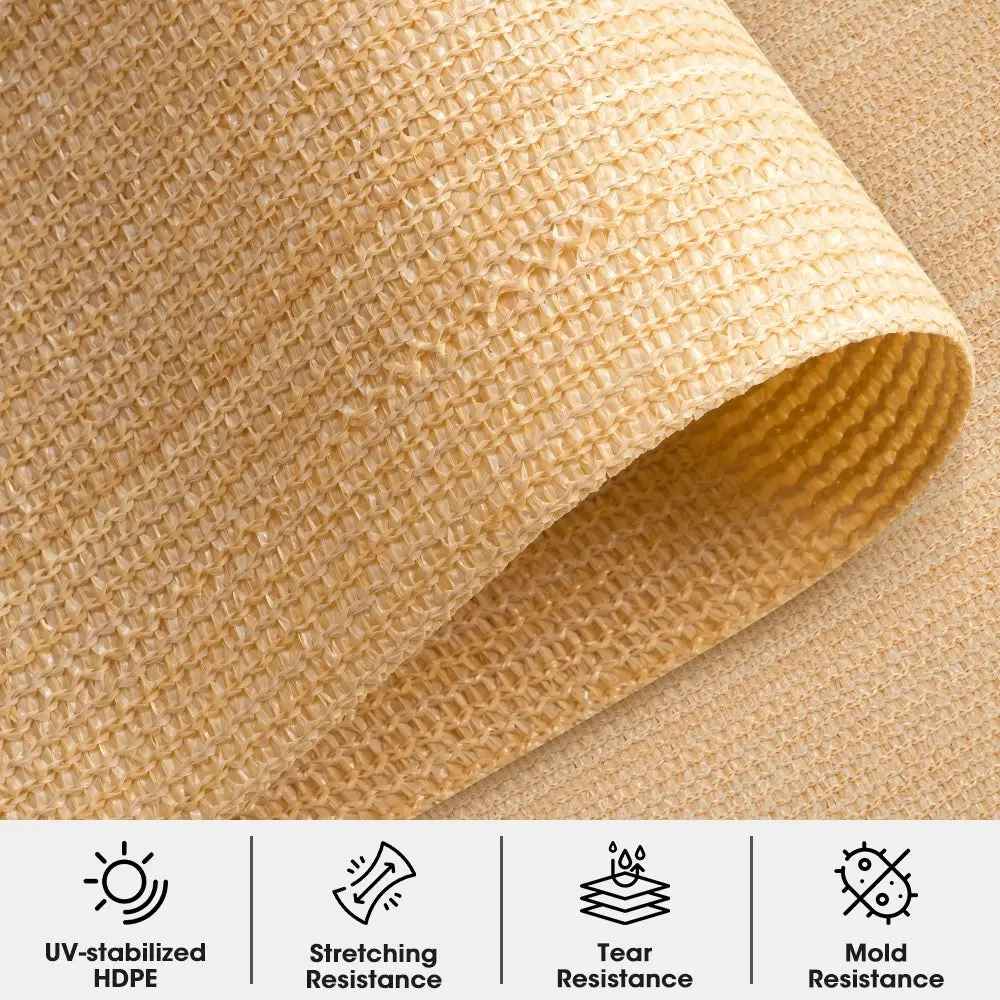 ZUNI 50% UV Shade Cloth Shade Sail Heavy Duty Garden Mesh Roll 1.83x30M Beige