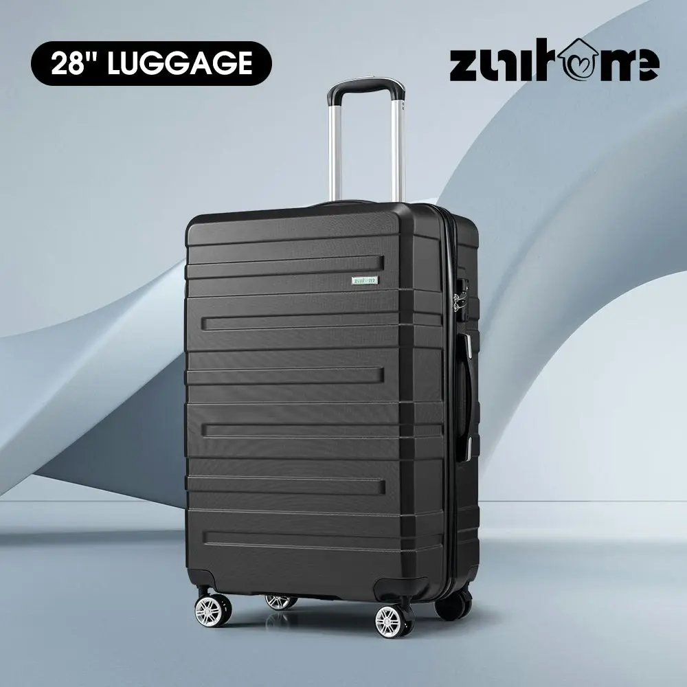 ZUNI 28" Luggage Suitcase Trolley Set Travel TSA Lock Storage Hard Case Black