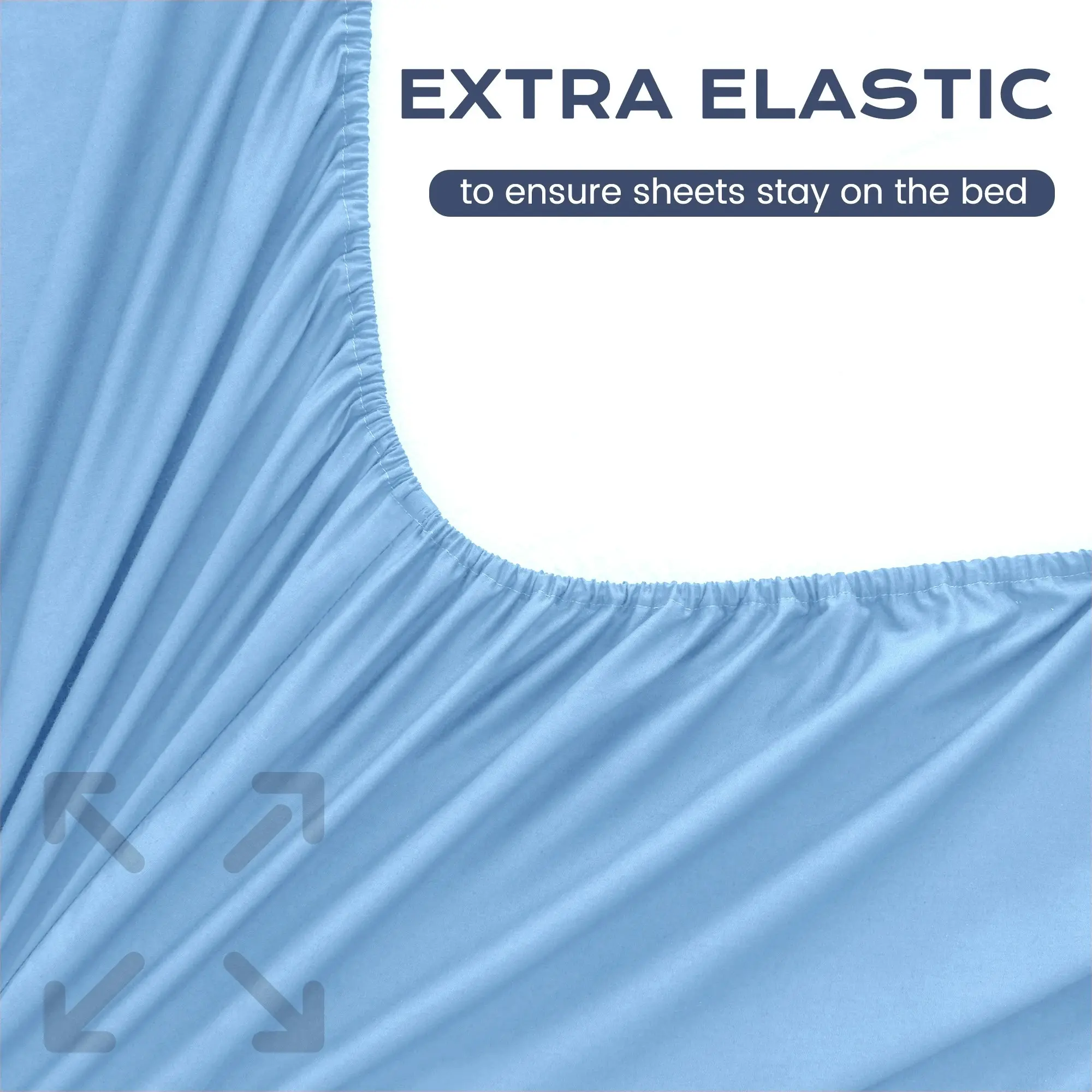 Linenova 100% Cotton Fitted Sheet Ultra Soft Breathable For All Seasons Deep Pocket Up to 40CM