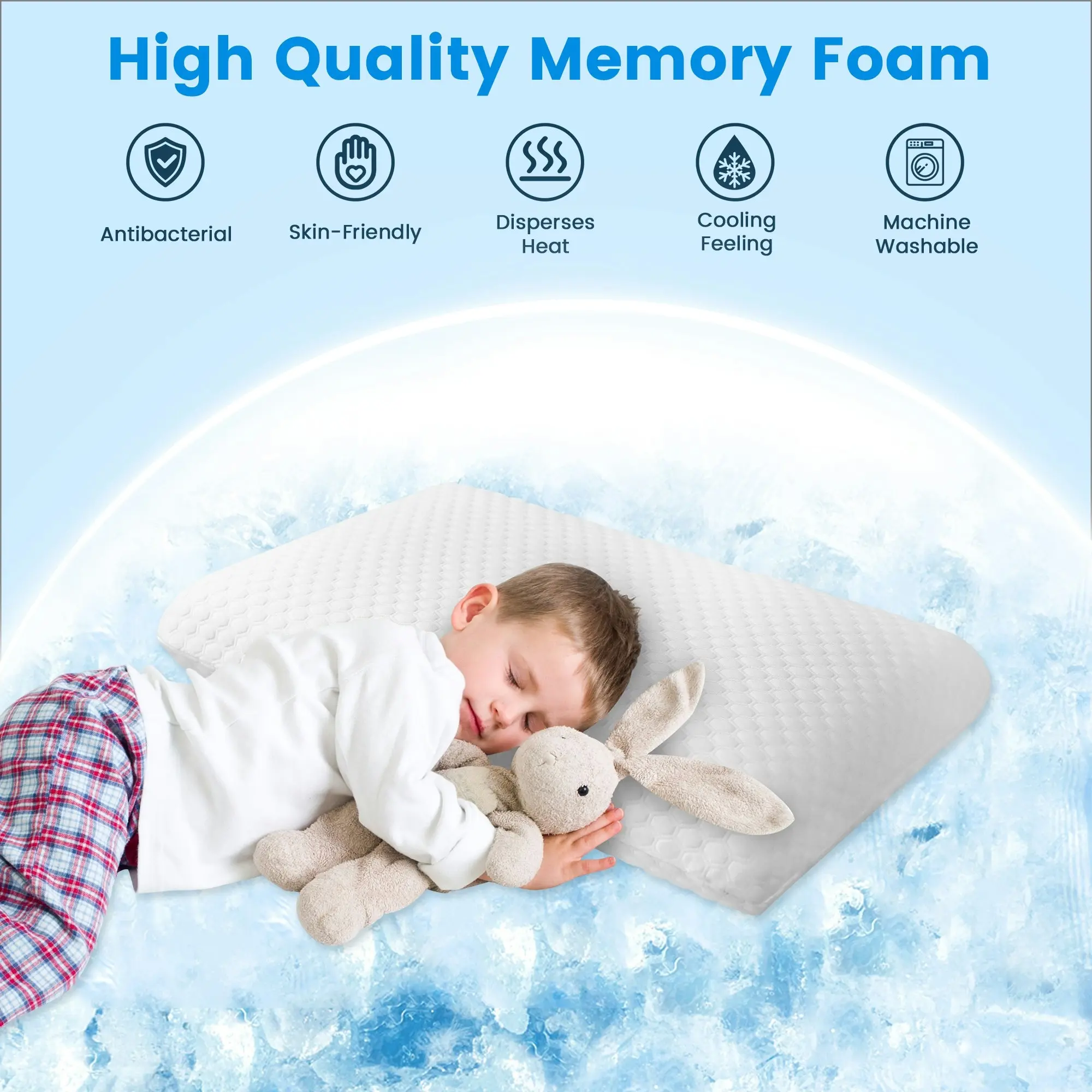 Linenova Gel Memory Foam Pillow - Cooling & Ventilated Bedding Pillow