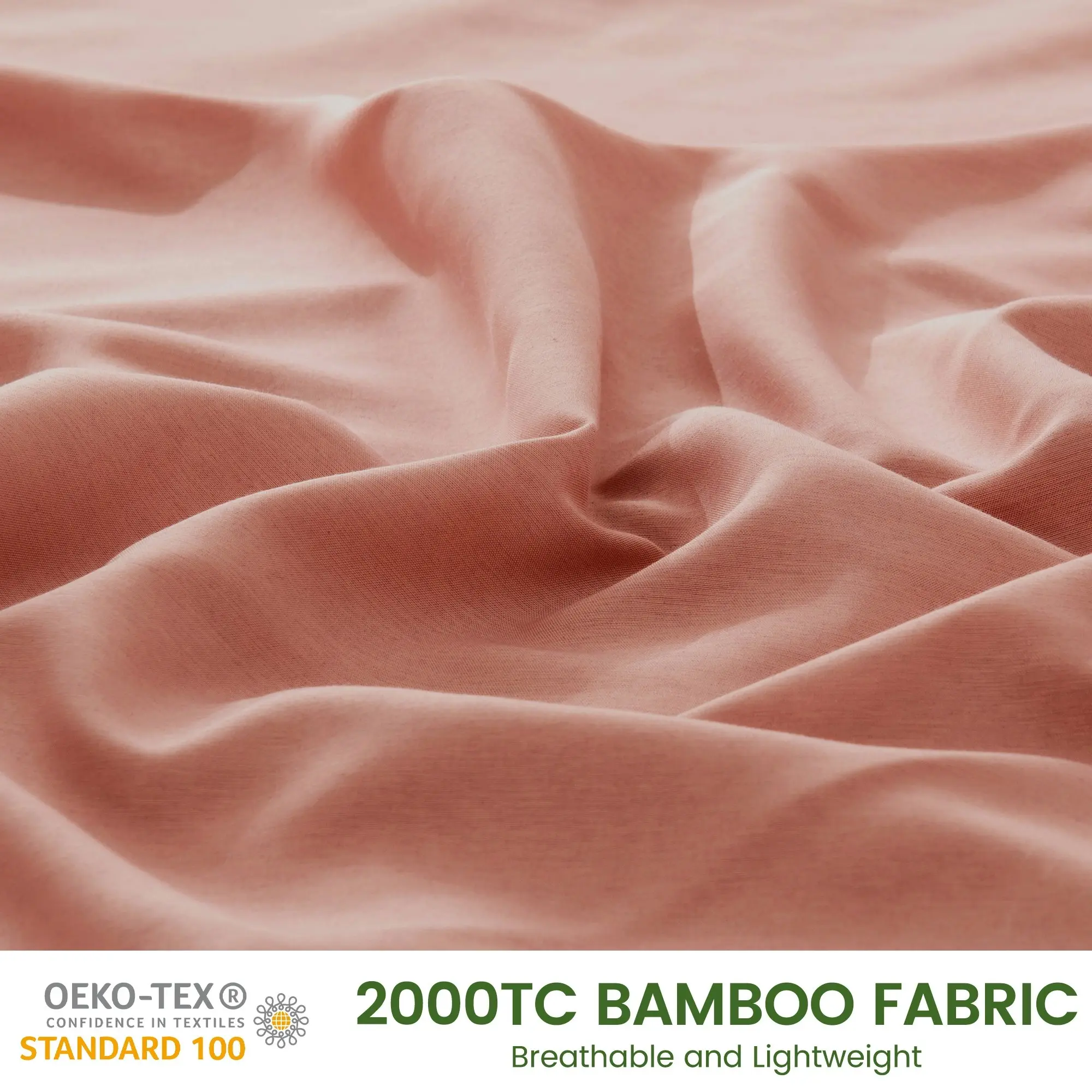 Linenova 2000TC Cooling Bamboo Blend Sheet Set - DustyPink,5 Sizes