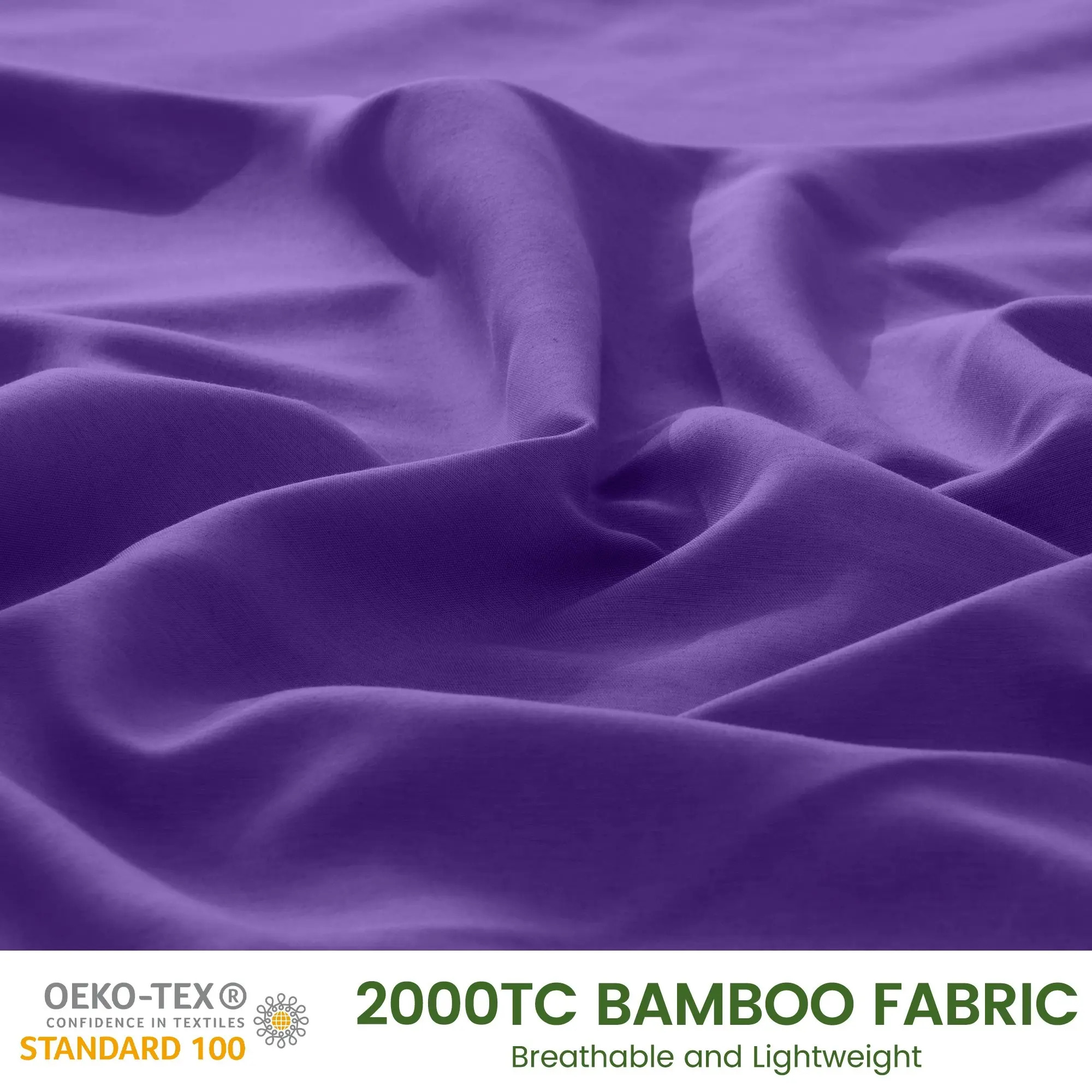 Linenova 2000TC Cooling Bamboo Blend Sheet Set - Purple,5 Sizes