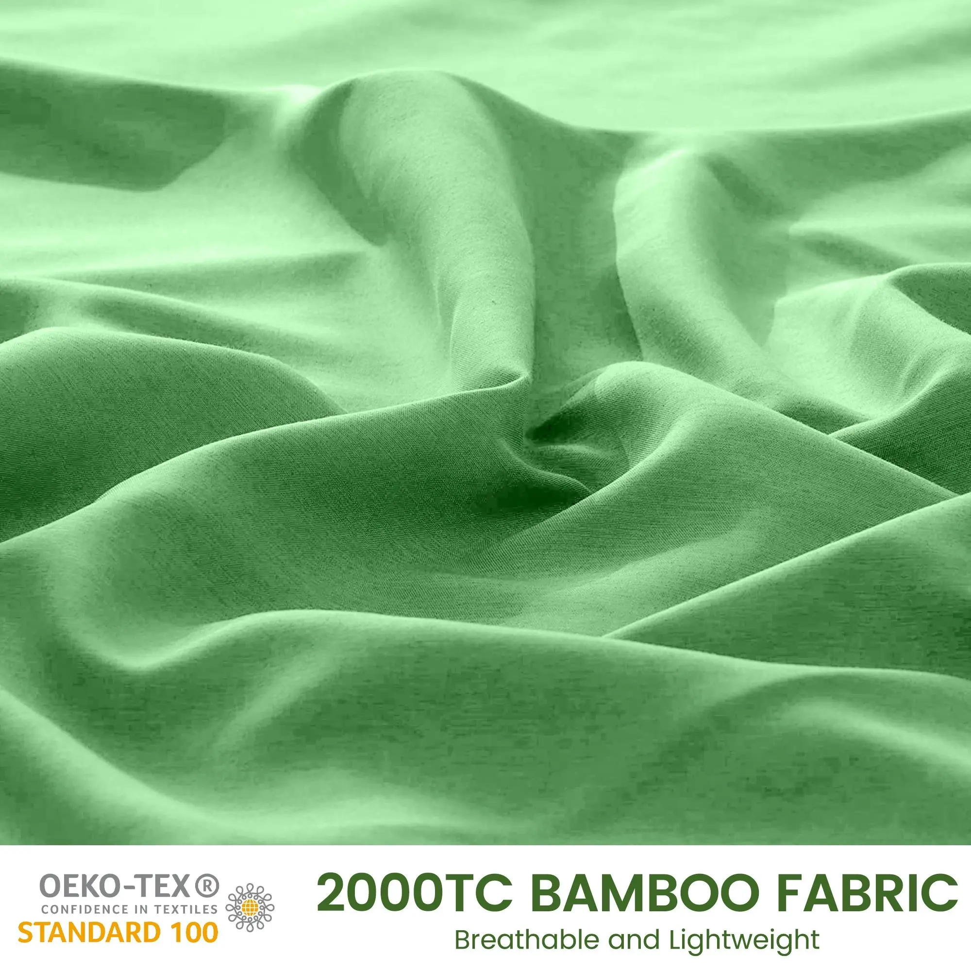 Linenova 2000TC Cooling Bamboo Blend Sheet Set - Avocado,5 Sizes