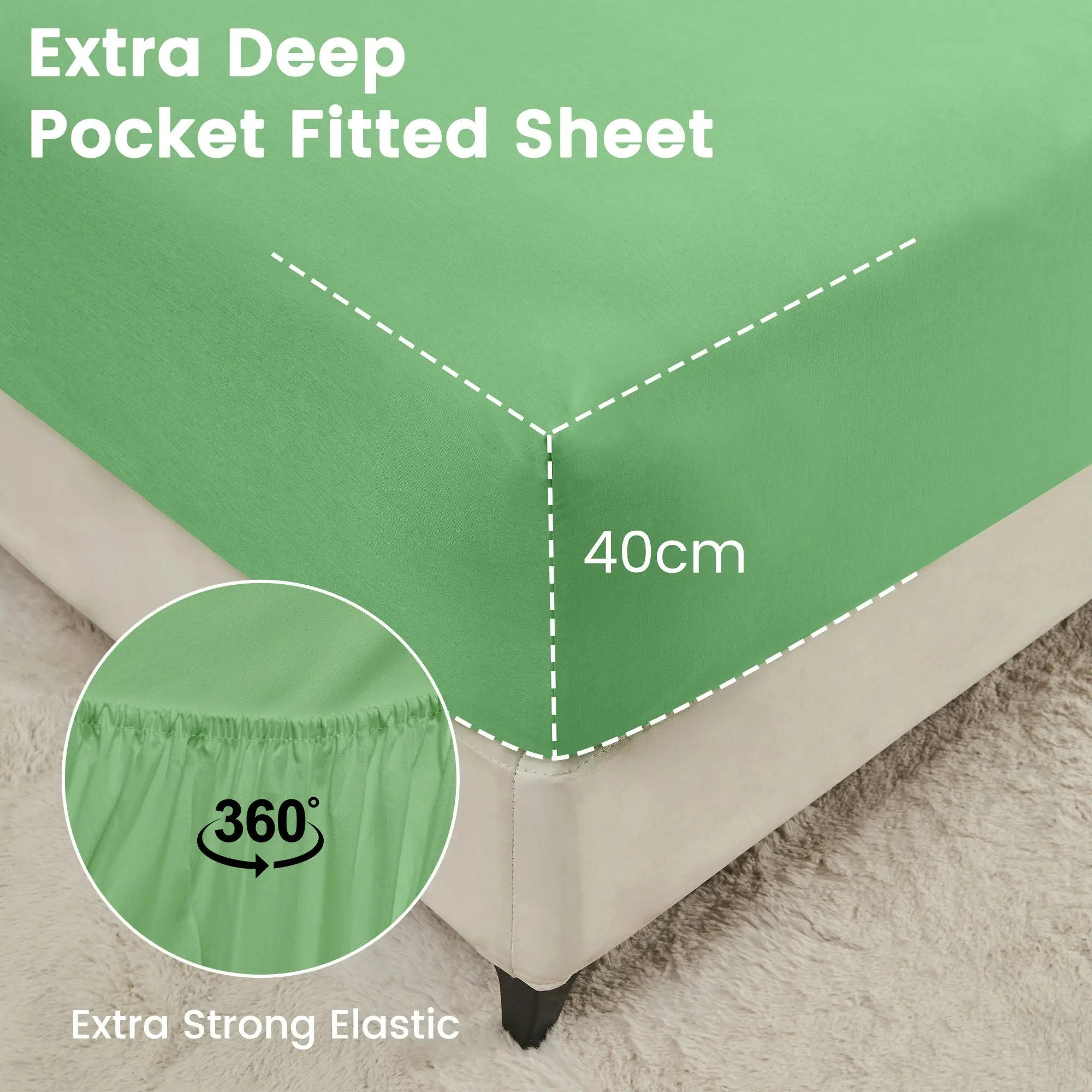 Linenova 2000TC Cooling Bamboo Blend Sheet Set - Avocado,5 Sizes