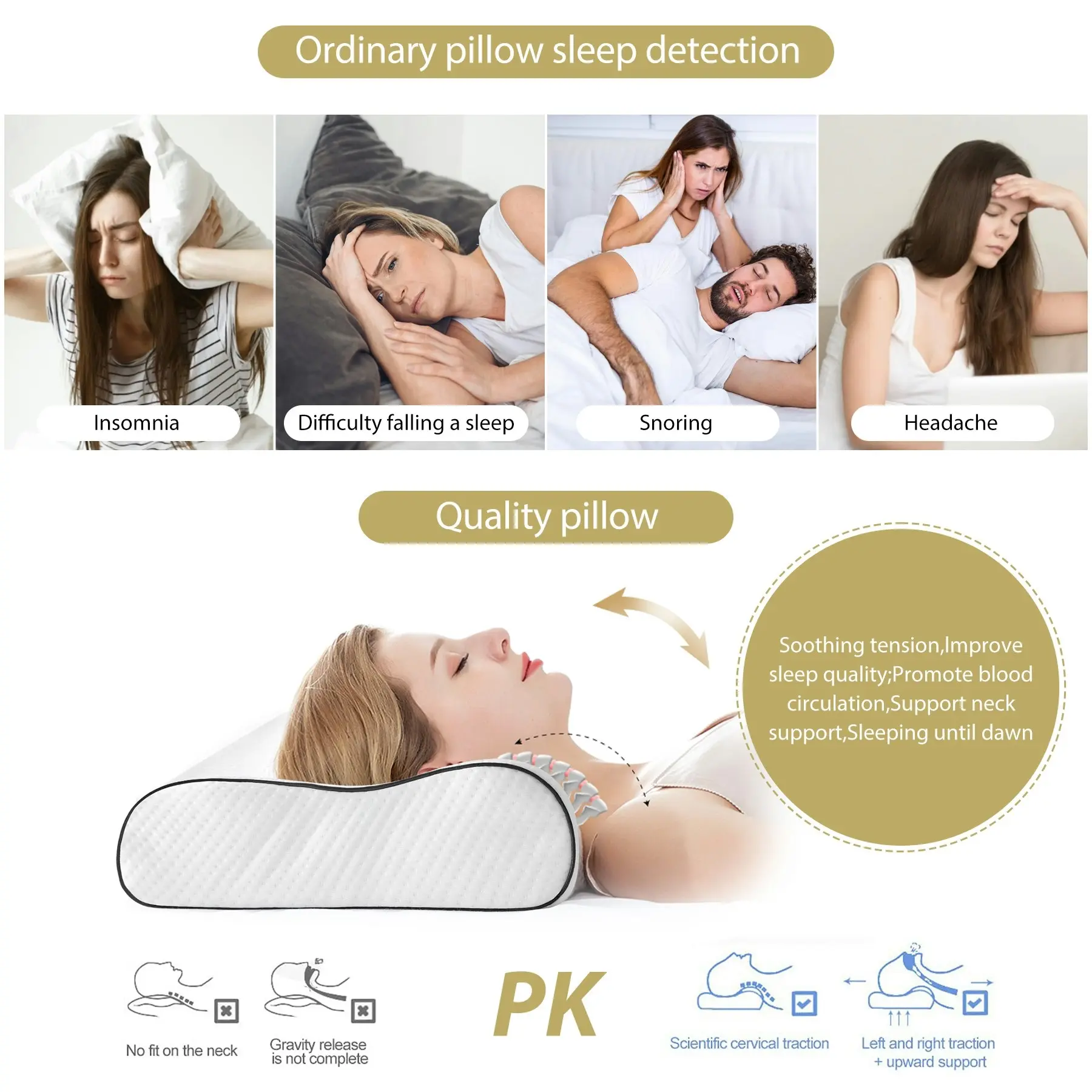 Linenova Bedding Pillow Memory Foam Neck Support Pain Relif High Quality Pillow