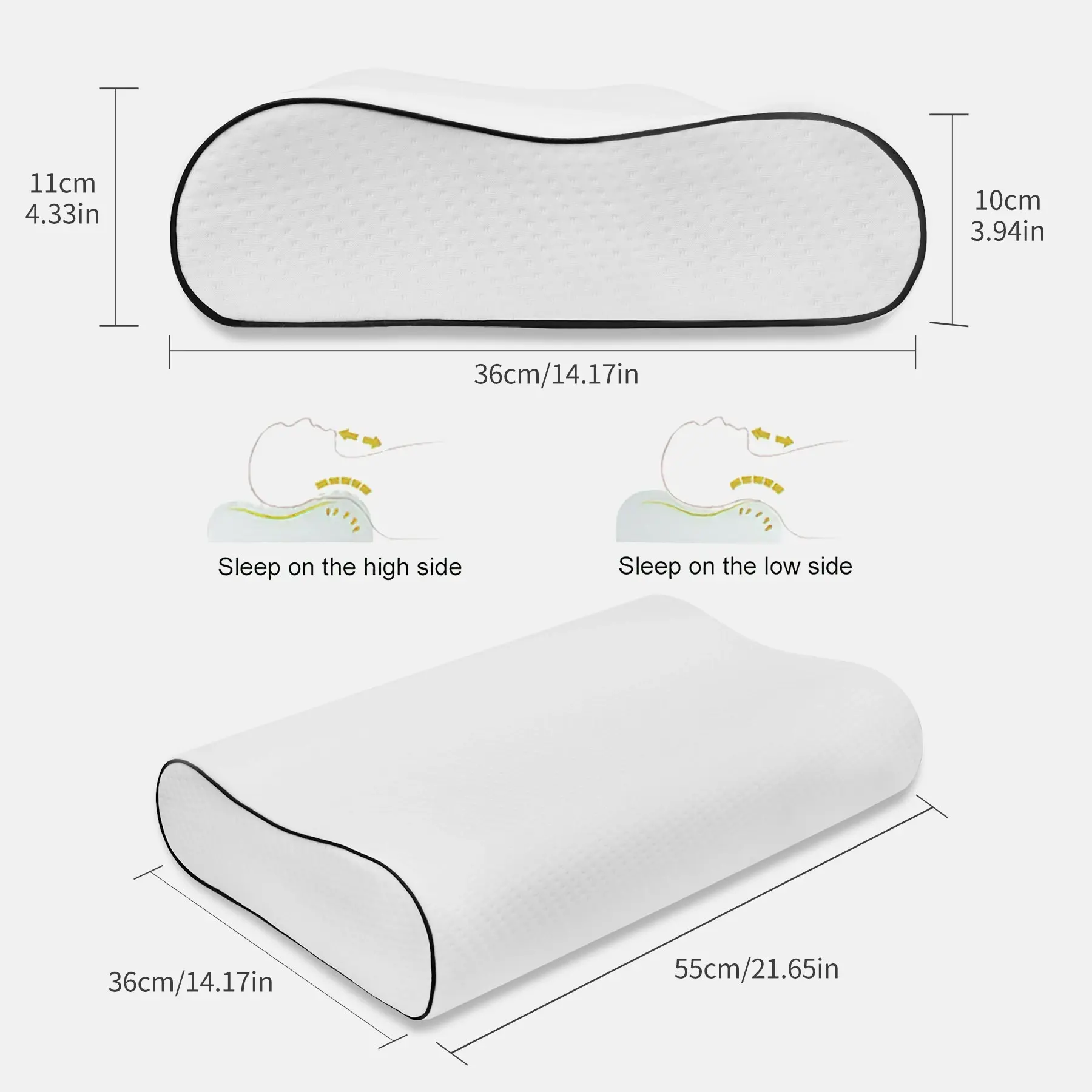 Linenova Bedding Pillow Memory Foam Neck Support Pain Relif High Quality Pillow