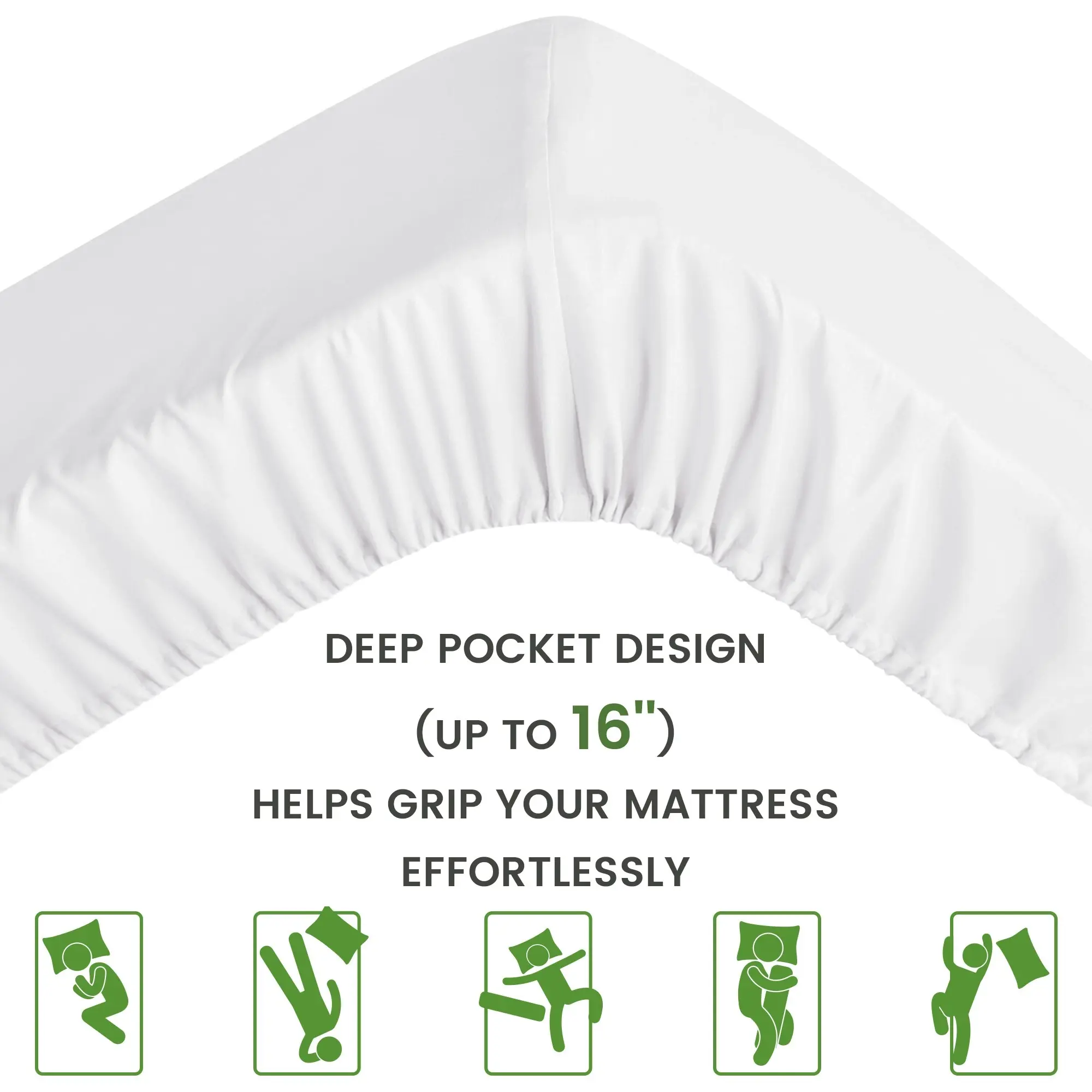 Linenova 2000TC Cooling Bamboo Blend Sheet Set - White,5 Sizes