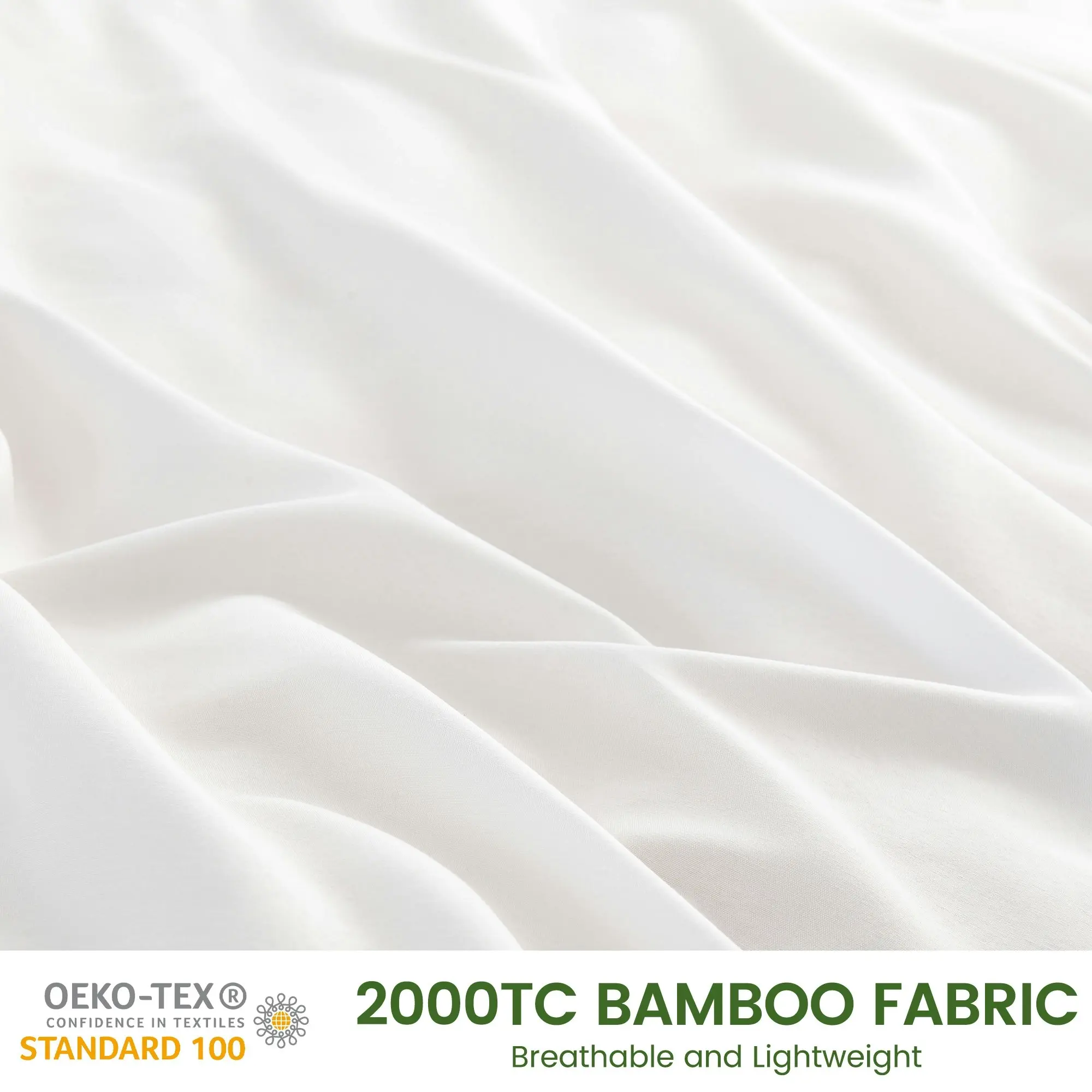 Linenova 2000TC Cooling Bamboo Blend Sheet Set - White,5 Sizes