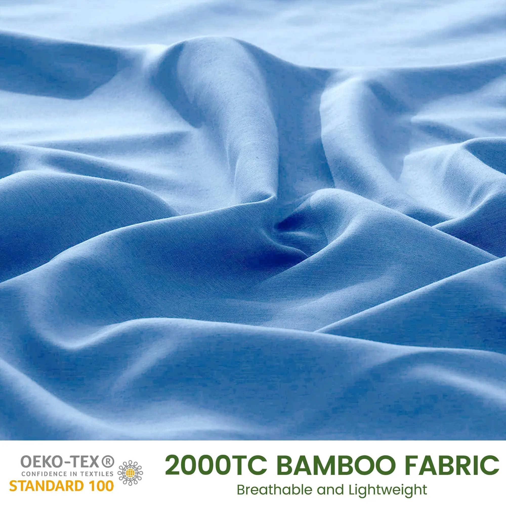 Linenova 2000TC Cooling Bamboo Blend Sheet Set - Ocean,5 Sizes