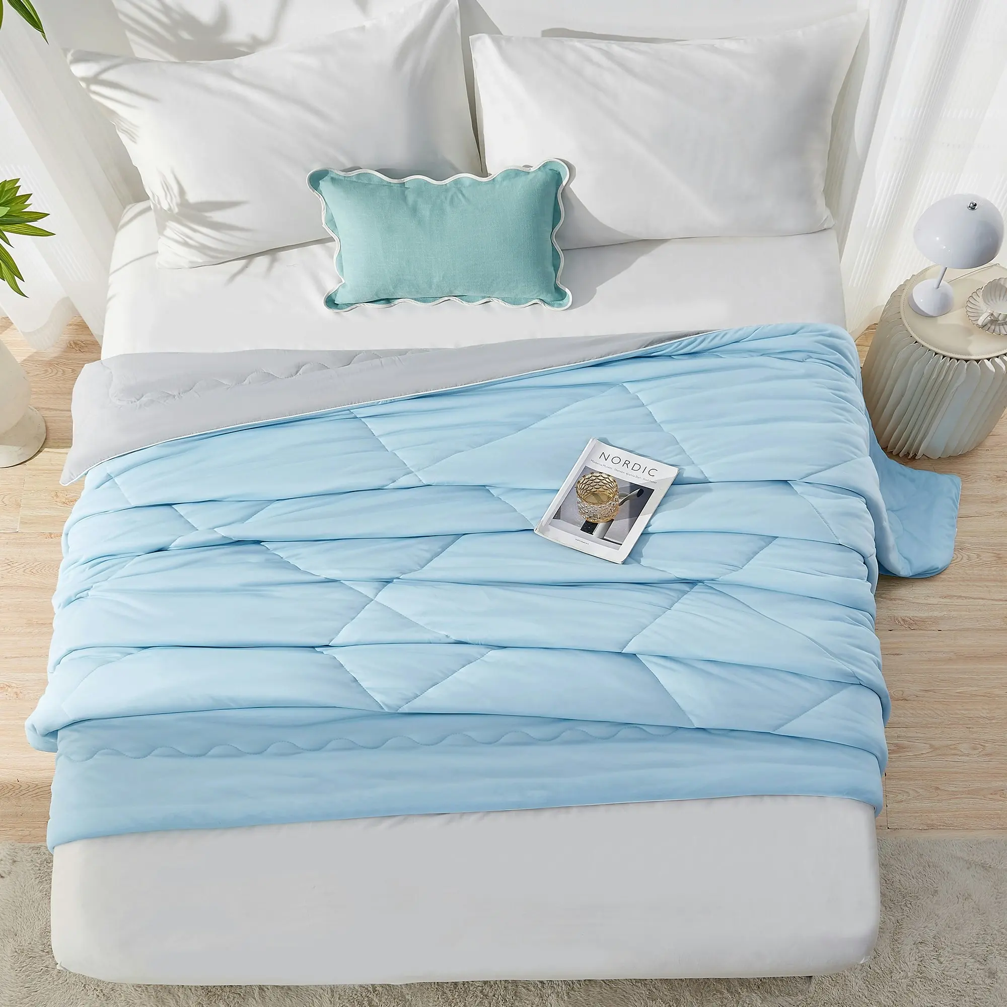 Linenova Luxury Cooling Comforter Blanket Ice Silk Touch Soft Double/QueenKing/Super King Size