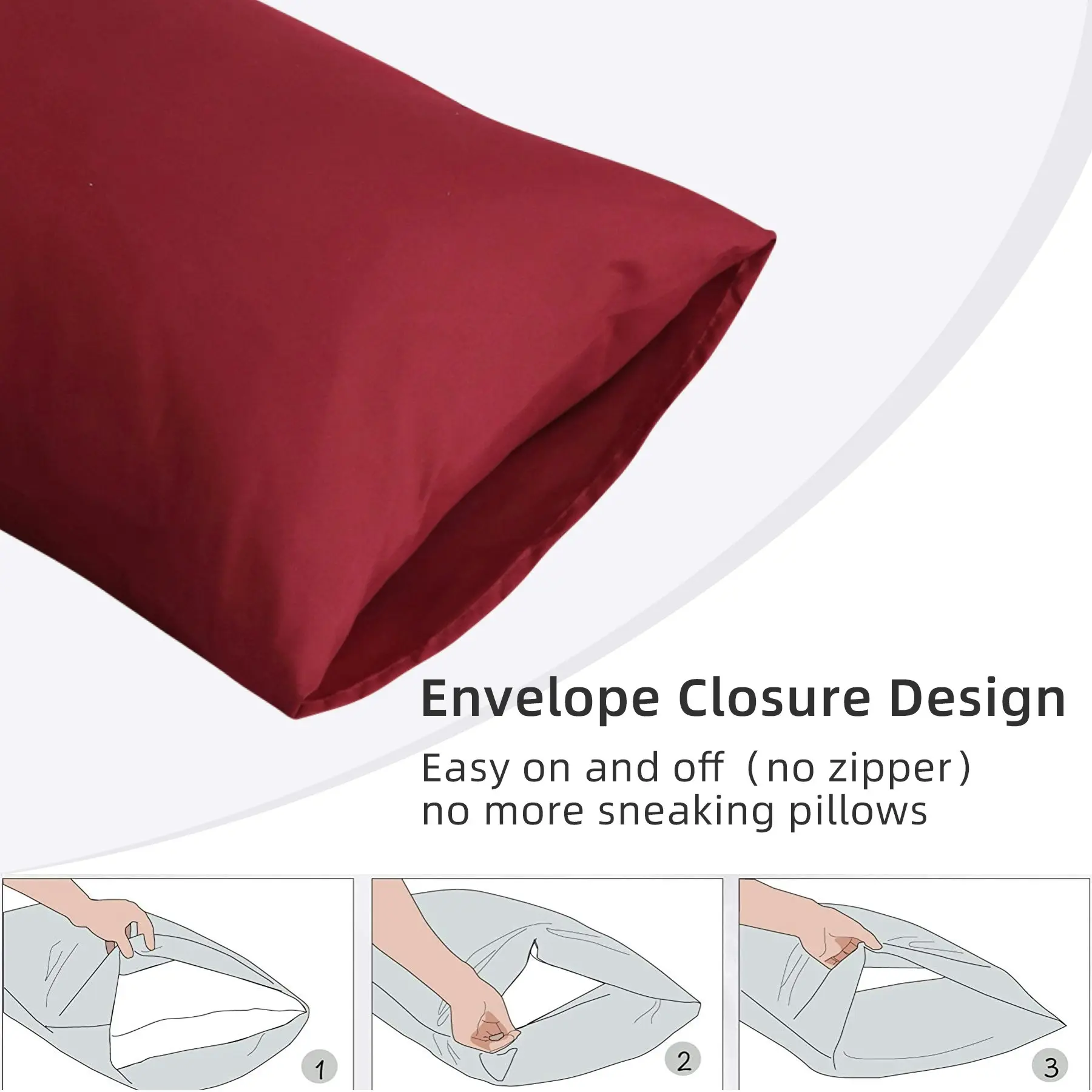 Linenova 2000TC Hotel Soft Quilt Cover Pillowcases Set(Burgundy,5 Sizes)