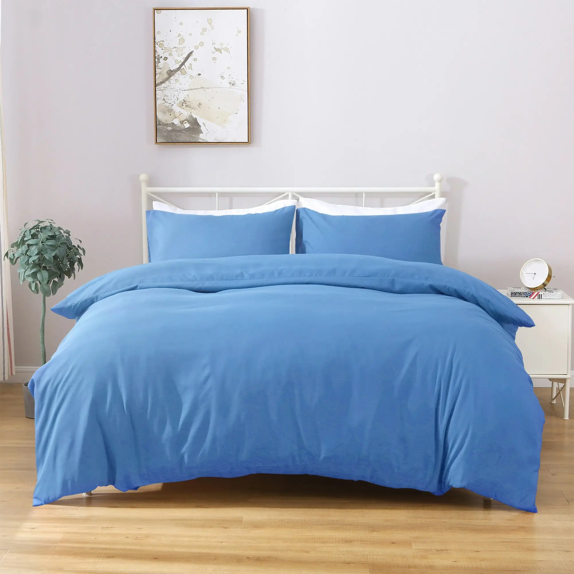 Linenova 2000TC Hotel Soft Quilt Cover Pillowcases Set(Ocean,5 Sizes)