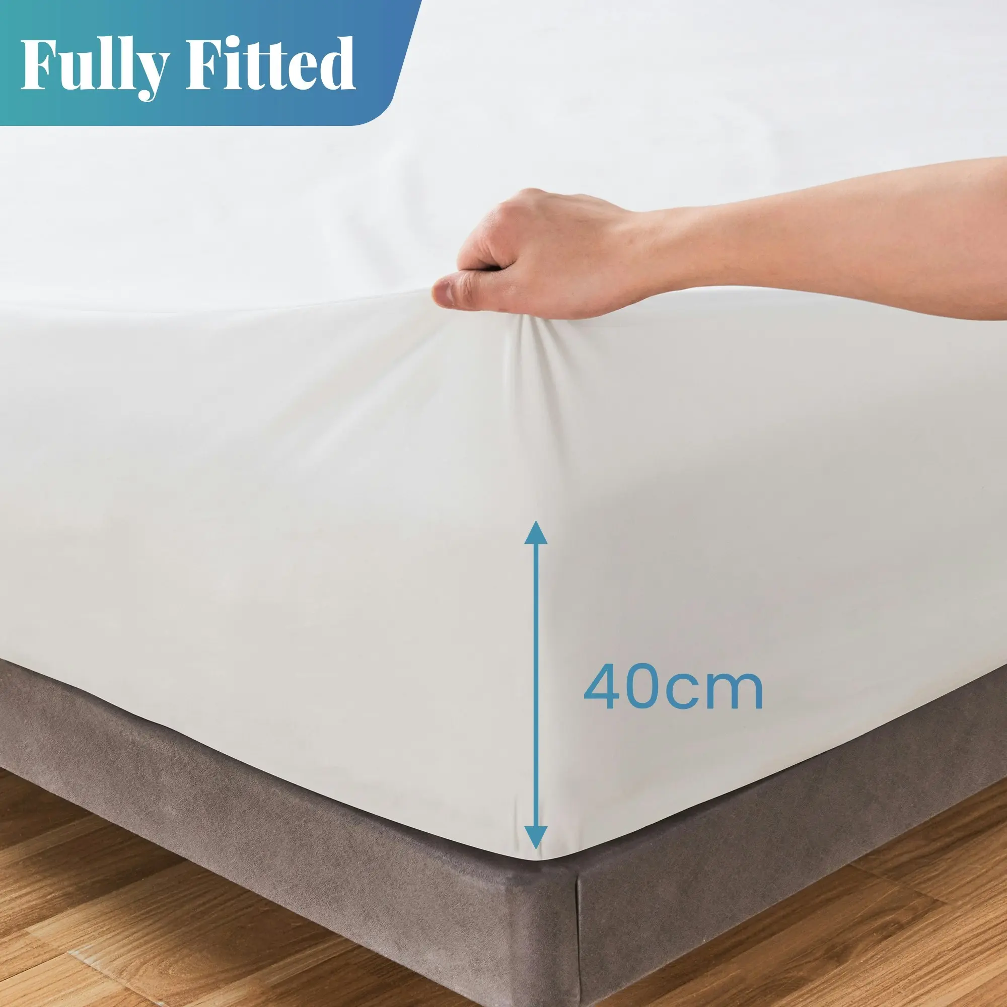 Linenova Fully Fitted 100% Waterproof Mattress Protector Hypoallergenic Anti Dust Mite With TPU Layer