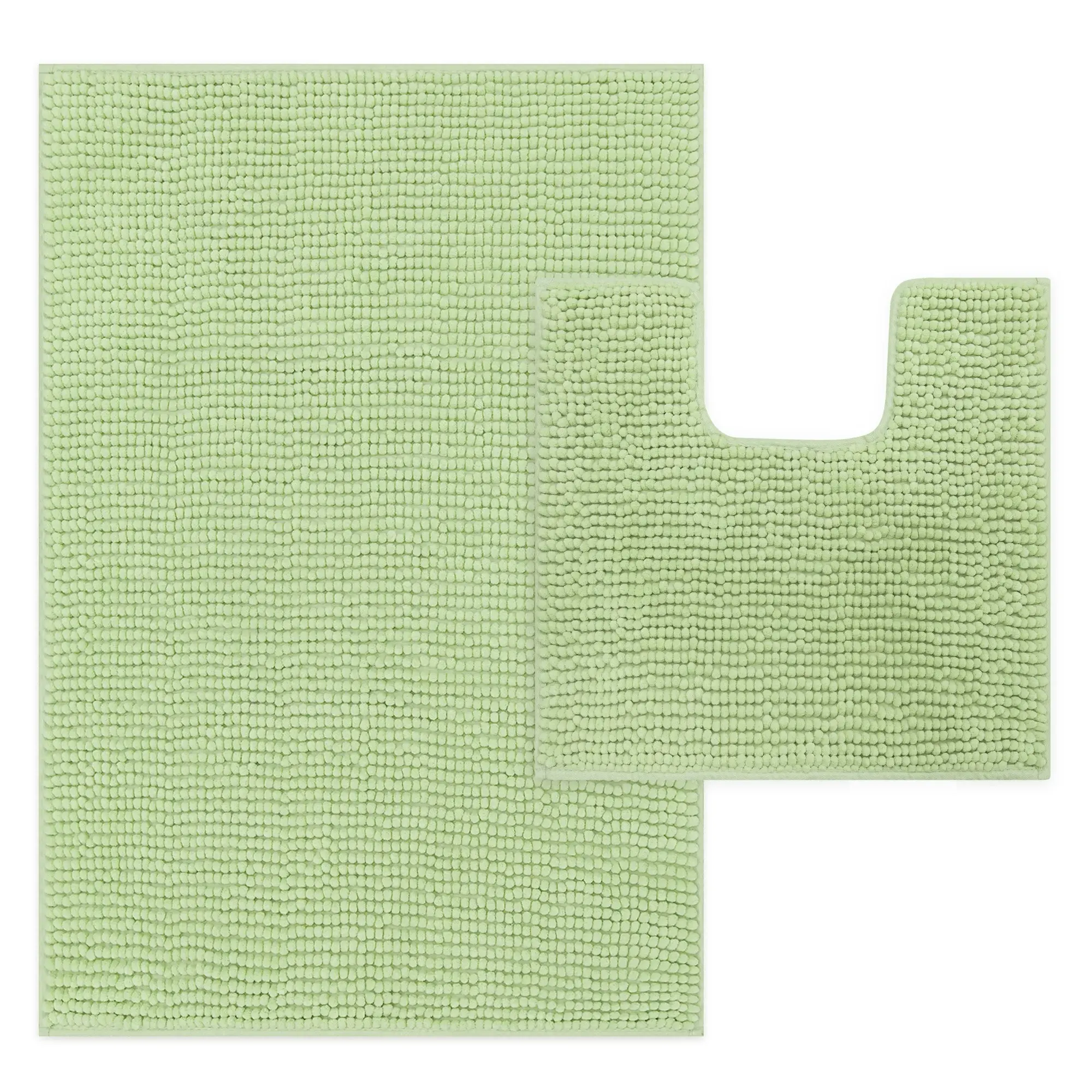 Linenova 2Pcs Bath Mat Set Anti Slip Water absorbent Toilet Mat Rugs