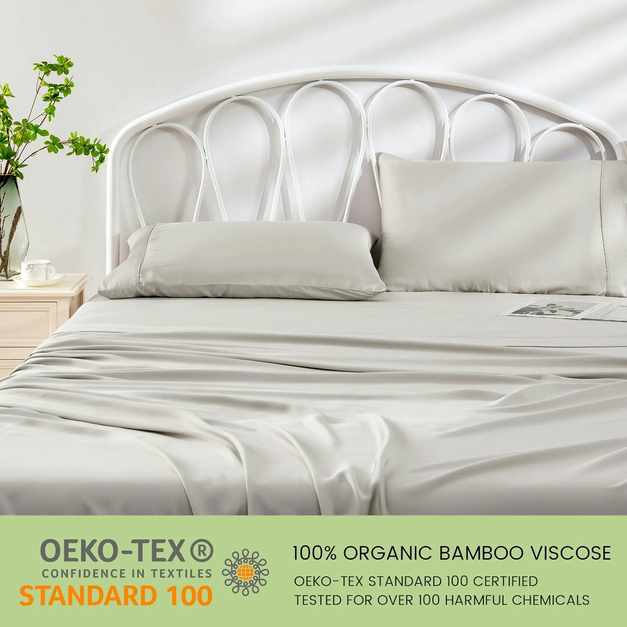 Linenova 100% Organic Bamboo Sheet Sets Cooling Soft 5 Sizes£¬Latte