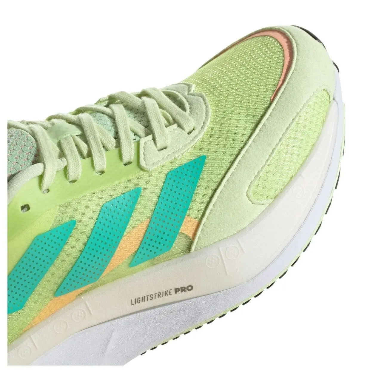 Adidas Womens Adizero Boston Shoes Runners Sneakers - Almost Lime / Mint Rush / Light Flash Orange