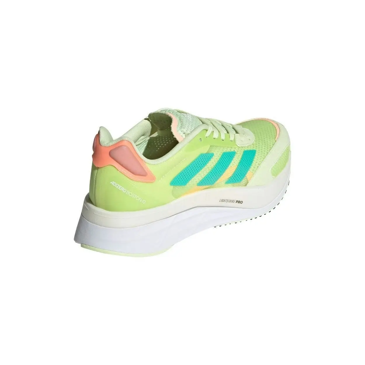 Adidas Womens Adizero Boston Shoes Runners Sneakers - Almost Lime / Mint Rush / Light Flash Orange