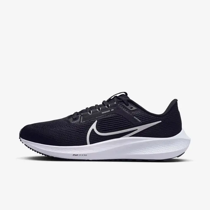 Nike Pegasus 40 Mens Road Running Shoes Athletic Sneakers in Black/White