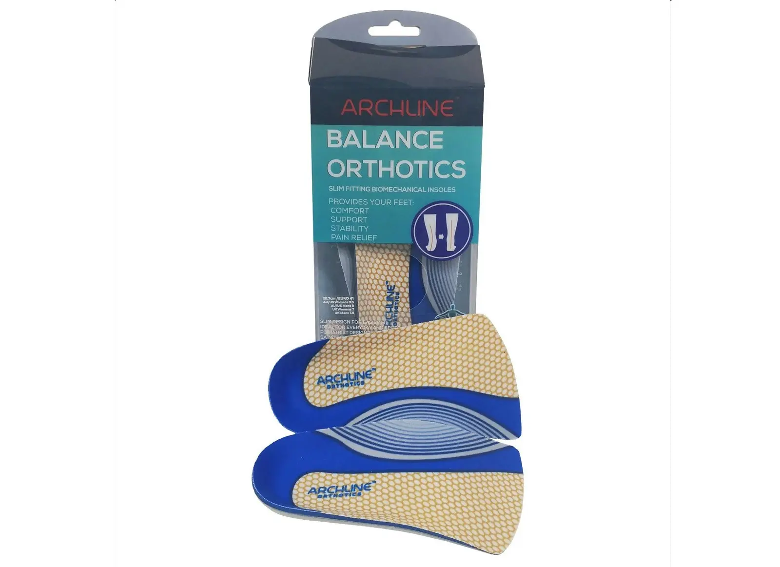 Archline 3/4 Slim Orthotics Plantar Fasciitis Insoles Balance Support Relief