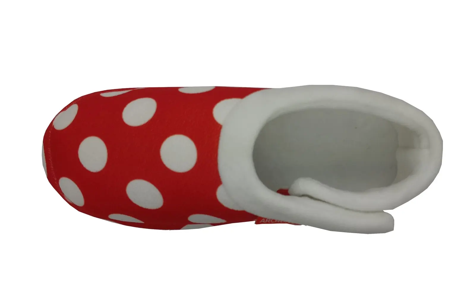 Archline Orthotic Slippers CLOSED Back Scuffs Moccasins Pain Relief - Red Polka Dots