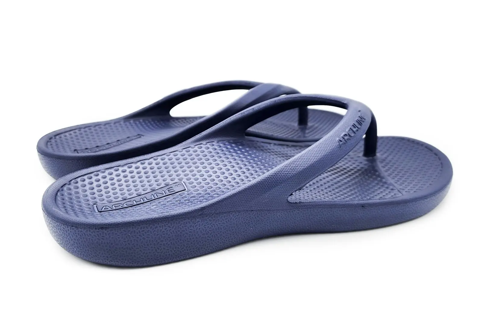 Archline Orthotic Foam Thongs Arch Support Flip Flops Orthopedic Rebound - Navy