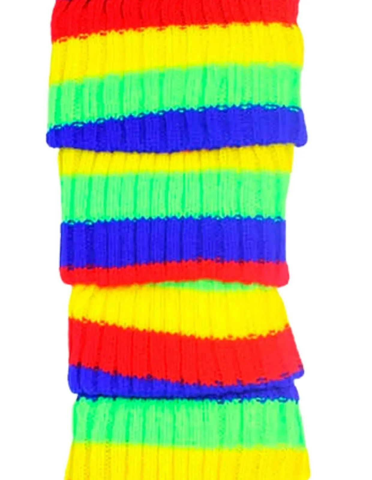 RAINBOW LEG WARMERS High Knitted Womens Neon Party Knit Ankle Socks 80s Dance