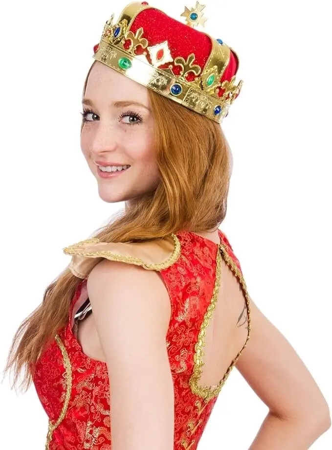 KING HAT Crown Costume Halloween Prince Party Dress Soft Regal Jeweled Cap