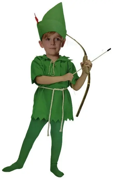 Childrens Green Costume Peter Pan Robin Hood Elf Halloween Kids Book Week