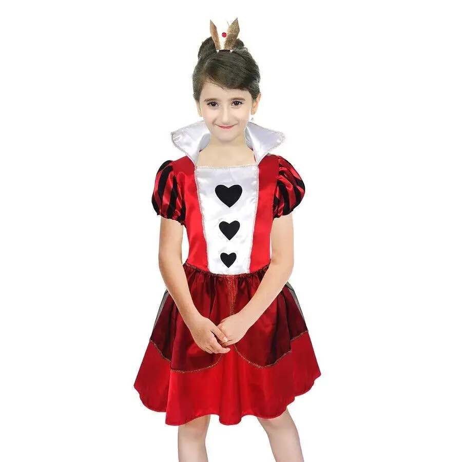 Girls Red Queen of Hearts Book Week Halloween Costume