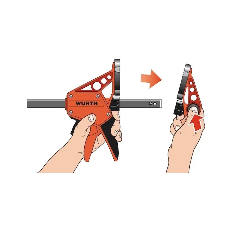 300mm Wurth Quick-Grip One Handed Bar Clamp F Clamp Hand Trigger Action Clamp