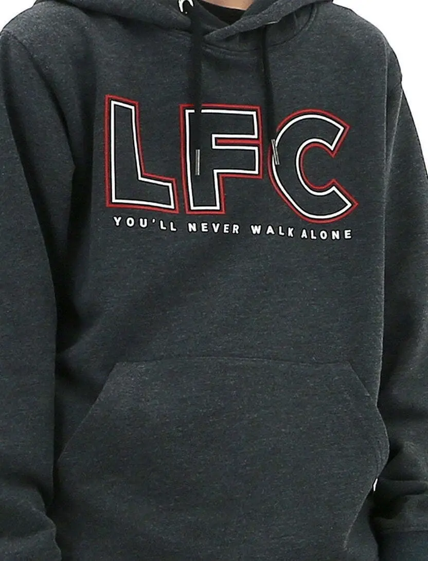 Liverpool FC Youth Boys Hoodie Jumper LFC Anfield Hoody - Grey